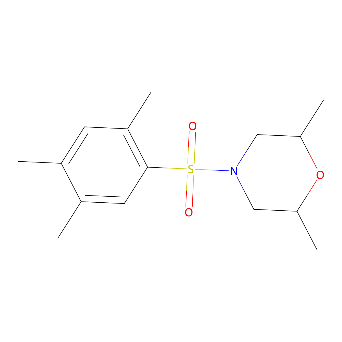 2,6-Dimethyl-4-[(2,4,5-trimethylphenyl)sulfonyl]morpholine molecular structure, CAS 496015-90-8