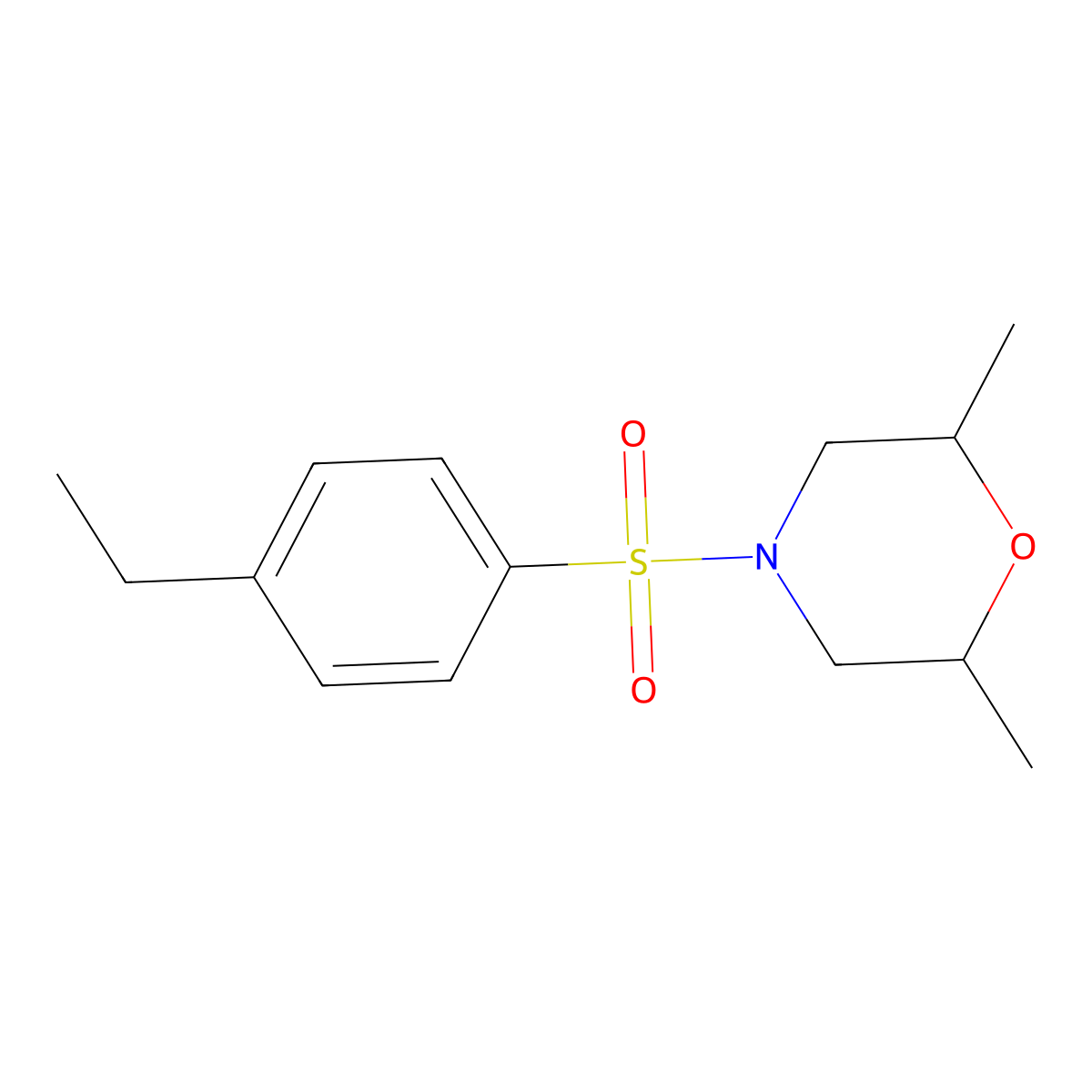 4-(4-Ethylbenzenesulfonyl)-2,6-dimethylmorpholine molecular structure, CAS 496015-95-3