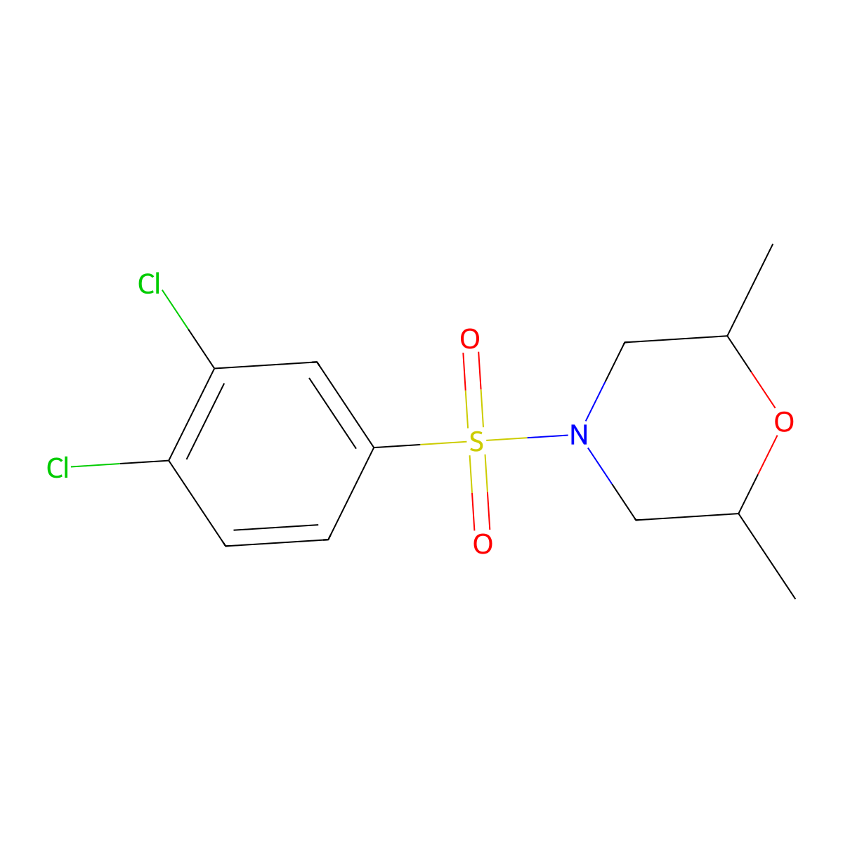 4-(3,4-Dichlorobenzenesulfonyl)-2,6-dimethylmorpholine molecular structure, CAS 496015-97-5