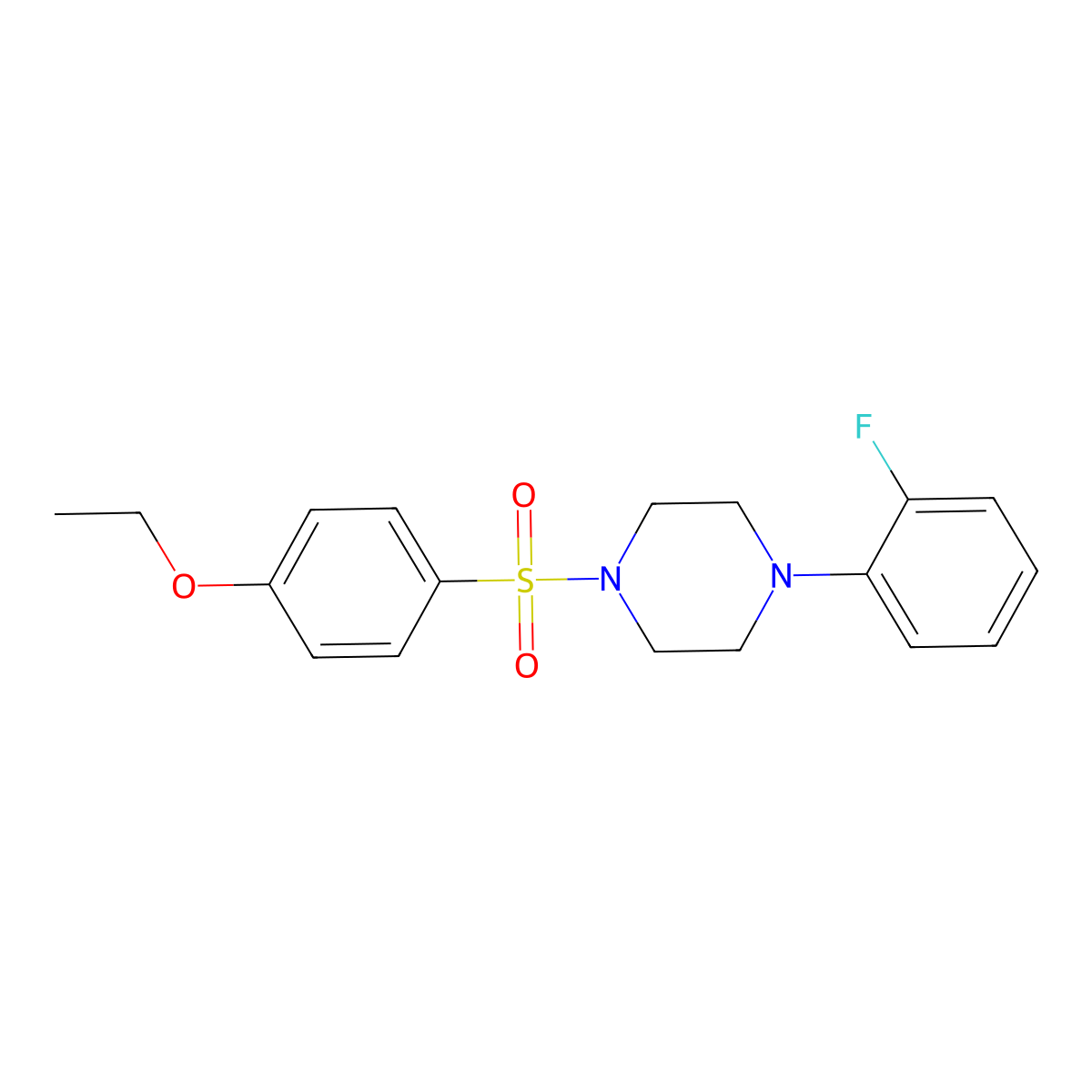 1-[(4-Ethoxyphenyl)sulfonyl]-4-(2-fluorophenyl)piperazine molecular structure, CAS 496015-99-7