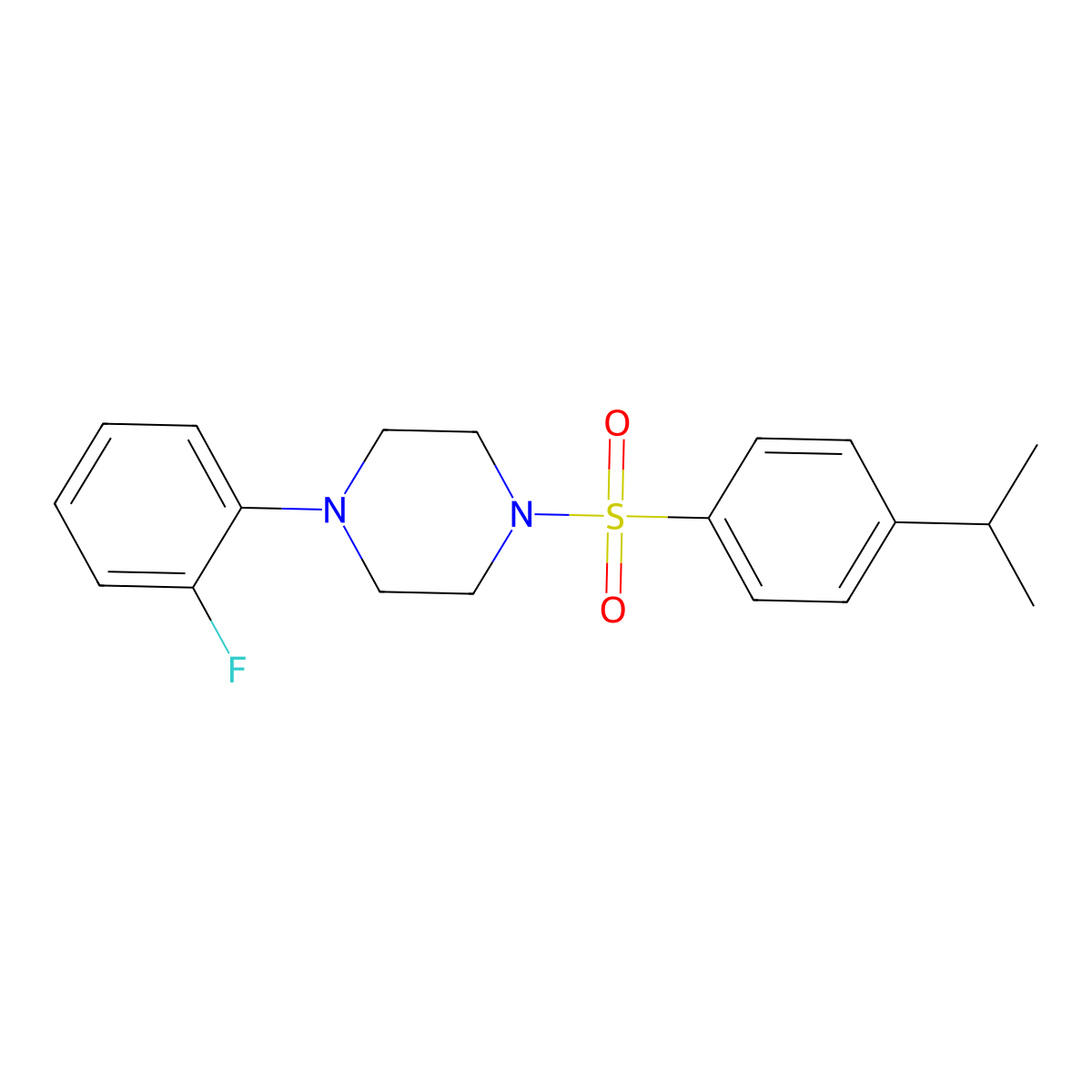 1-(2-Fluorophenyl)-4-[(4-isopropylphenyl)sulfonyl]piperazine molecular structure, CAS 496016-02-5