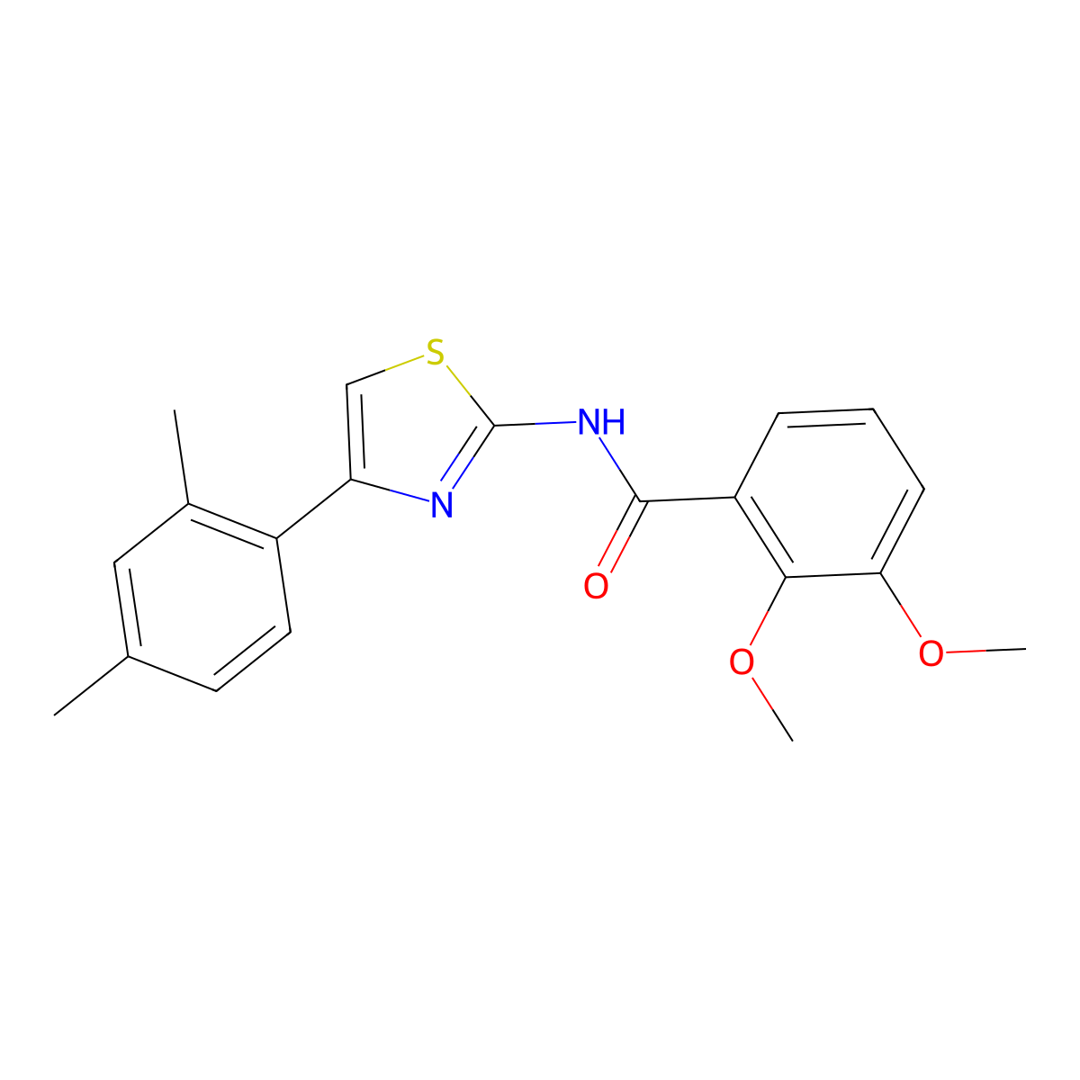 N-[4-(2,4-dimethylphenyl)-1,3-thiazol-2-yl]-2,3-dimethoxybenzamide molecular structure, CAS 496016-19-4