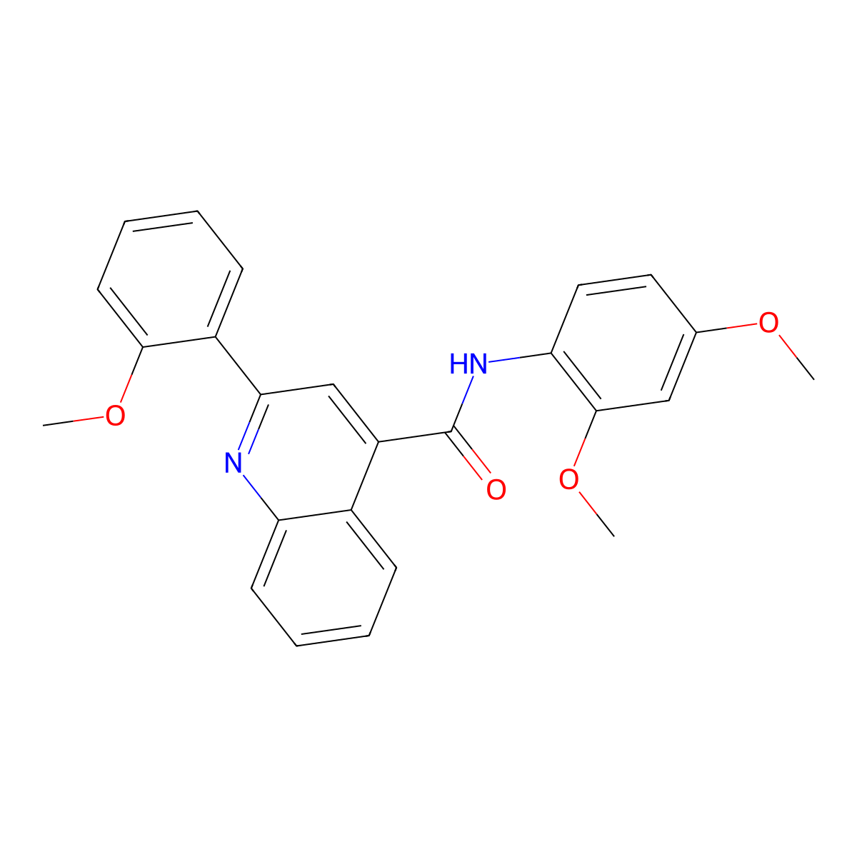 N-(2,4-dimethoxyphenyl)-2-(2-methoxyphenyl)quinoline-4-carboxamide molecular structure, CAS 496016-47-8