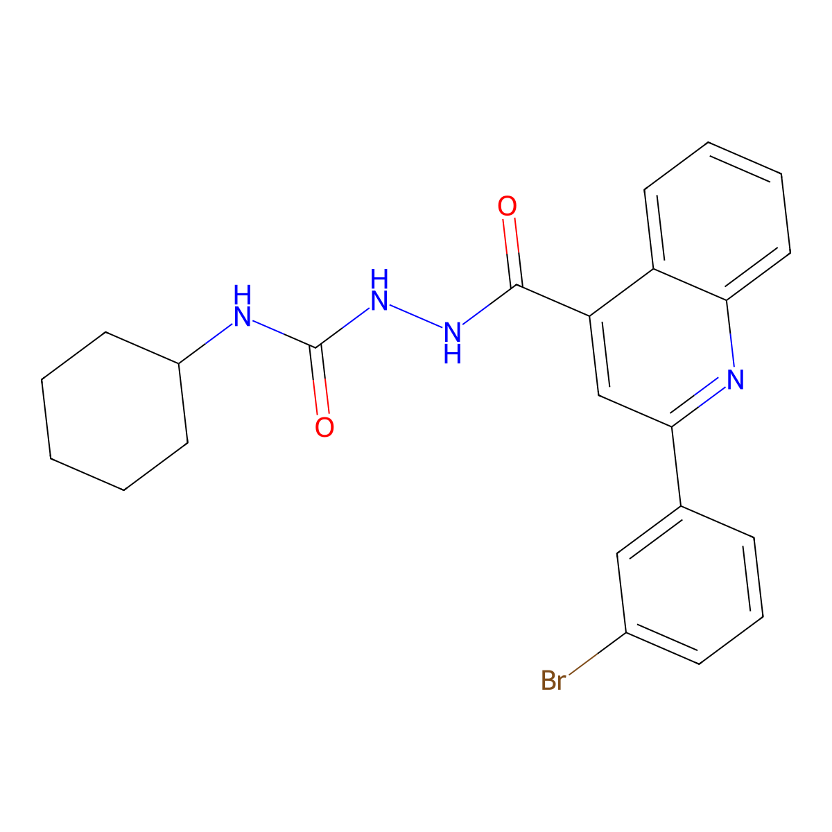 1-[[2-(3-Bromophenyl)quinoline-4-carbonyl]amino]-3-cyclohexylurea molecular structure, CAS 496016-78-5