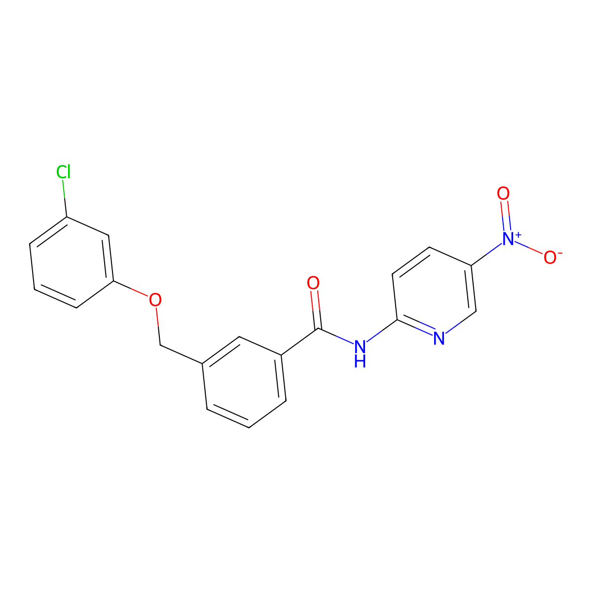 3-[(3-chlorophenoxy)methyl]-N-(5-nitropyridin-2-yl)benzamide molecular structure, CAS 496016-97-8