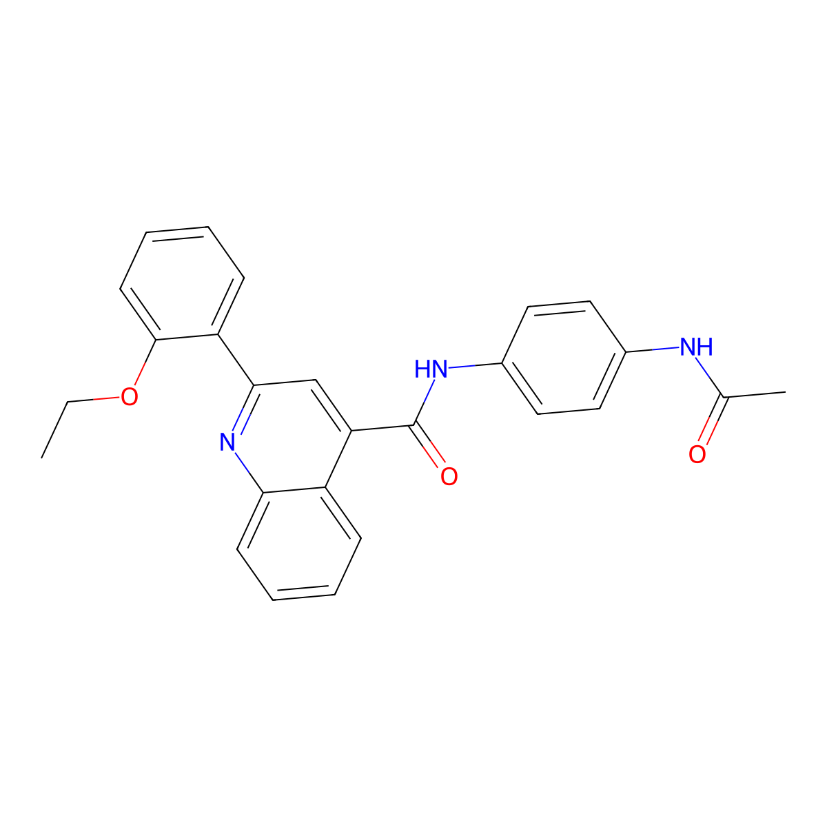 N-(4-acetamidophenyl)-2-(2-ethoxyphenyl)quinoline-4-carboxamide molecular structure, CAS 496017-00-6