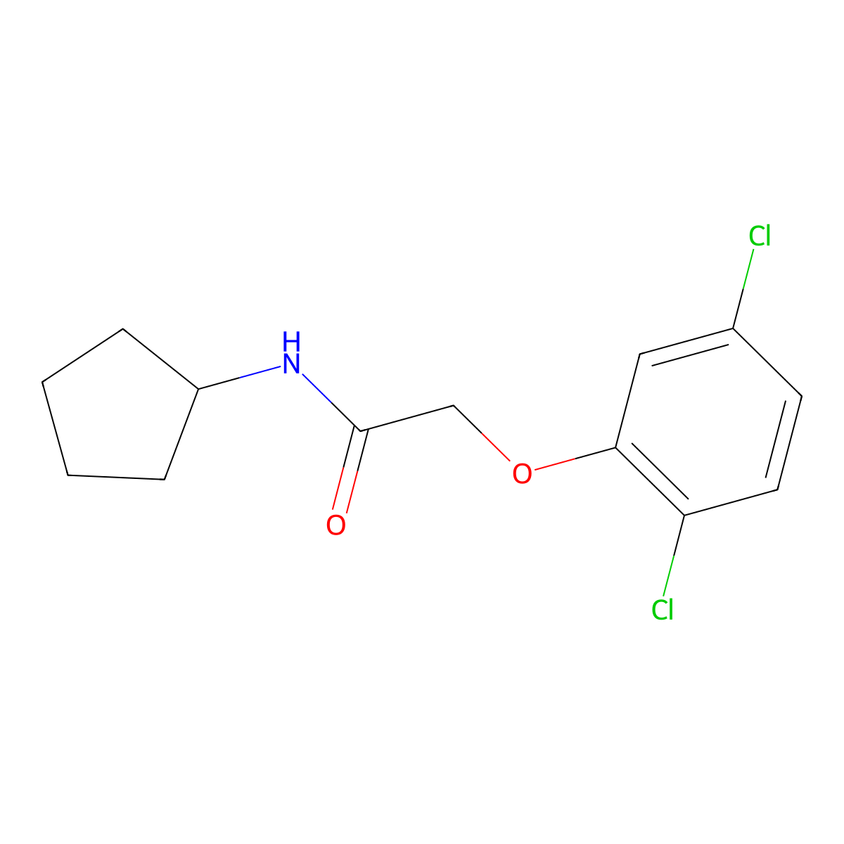 N-cyclopentyl-2-(2,5-dichlorophenoxy)acetamide molecular structure, CAS 496017-19-7
