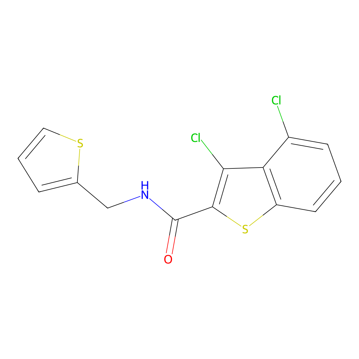 3,4-dichloro-N-(thiophen-2-ylmethyl)-1-benzothiophene-2-carboxamide molecular structure, CAS 496017-56-2