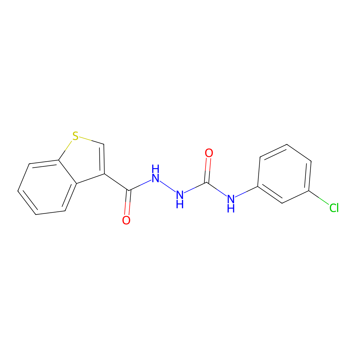 1-(1-Benzothiophene-3-carbonylamino)-3-(3-chlorophenyl)urea molecular structure, CAS 496017-62-0