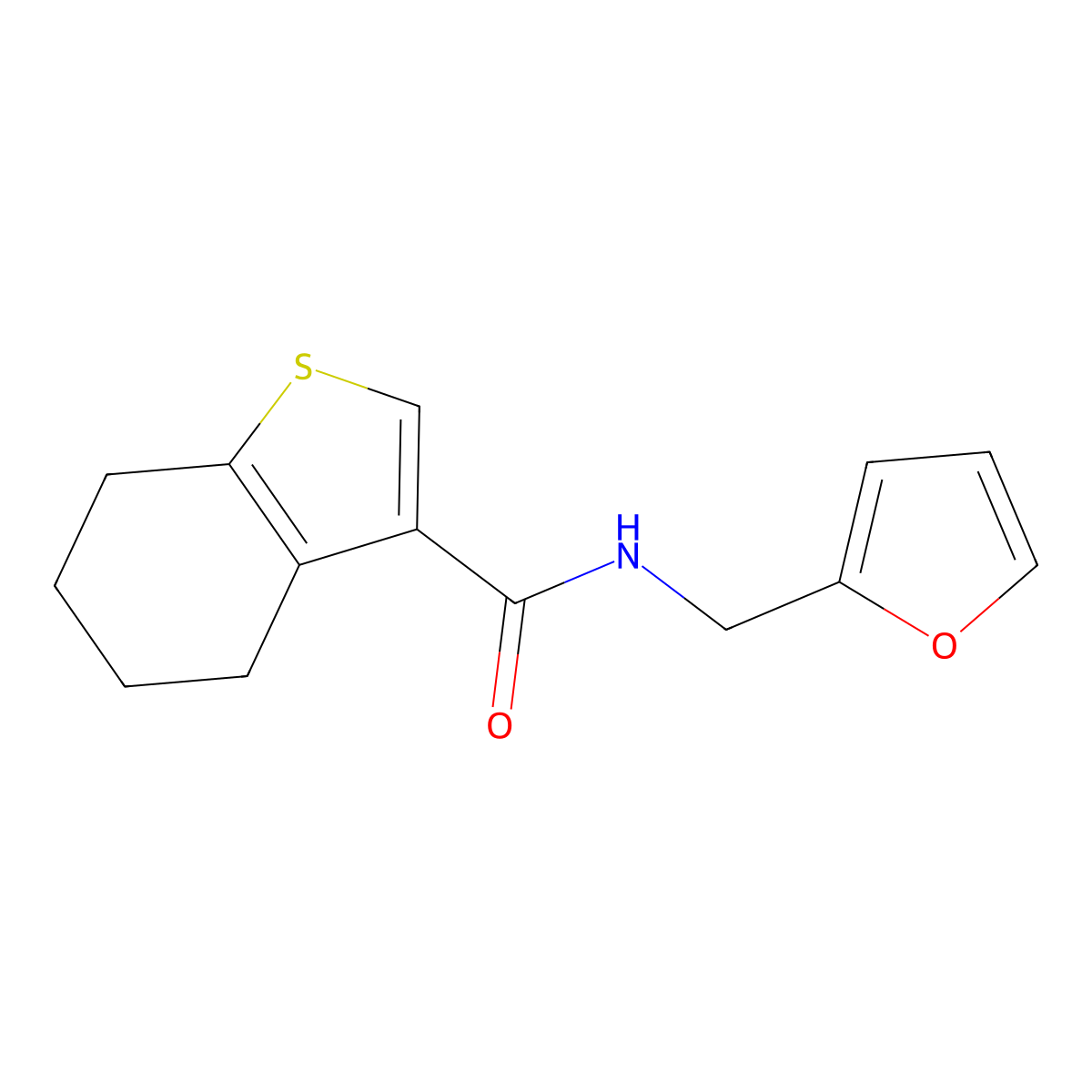 N-(furan-2-ylmethyl)-4,5,6,7-tetrahydro-1-benzothiophene-3-carboxamide molecular structure, CAS 496017-80-2