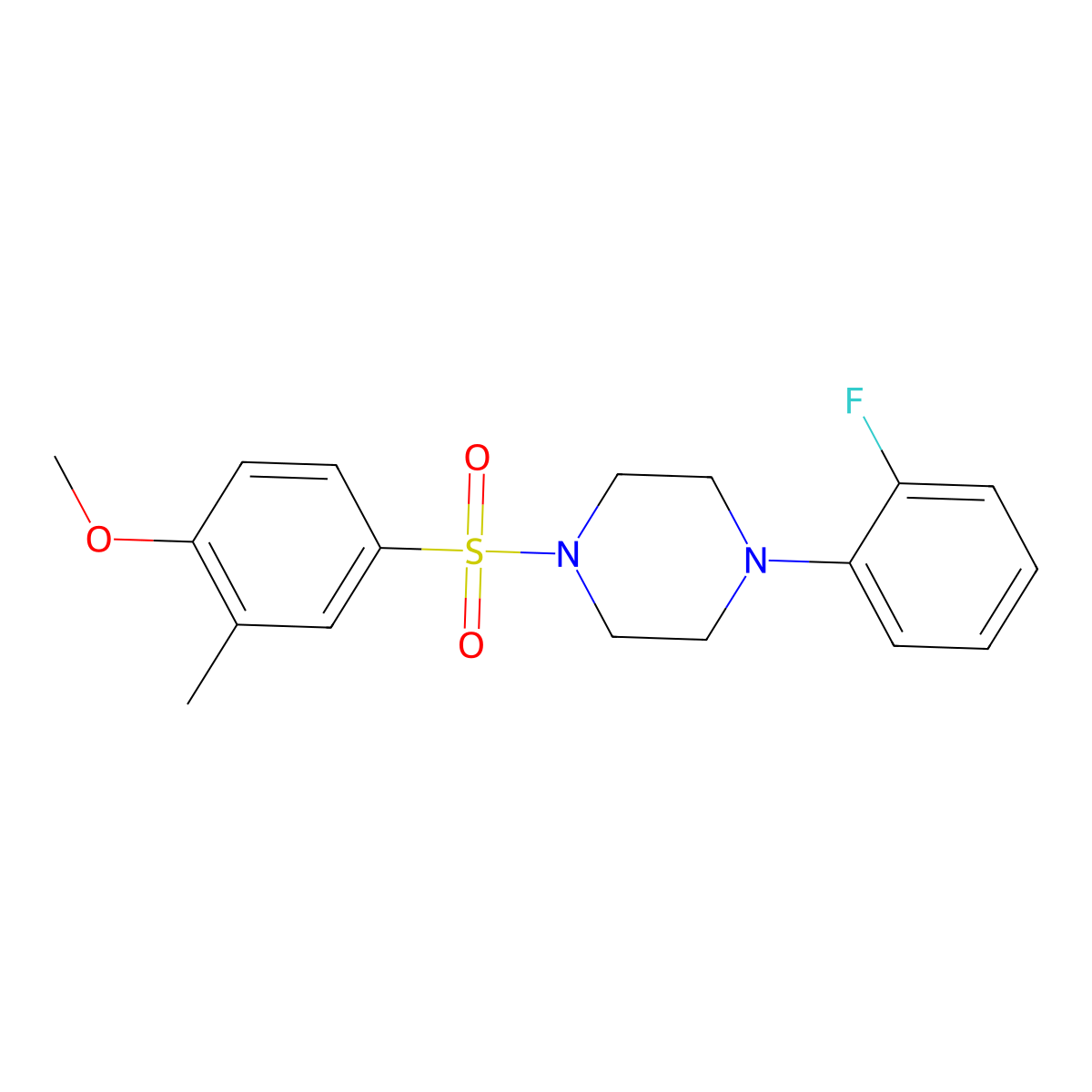 1-(2-Fluorophenyl)-4-(4-methoxy-3-methylphenyl)sulfonylpiperazine molecular structure, CAS 496019-86-4