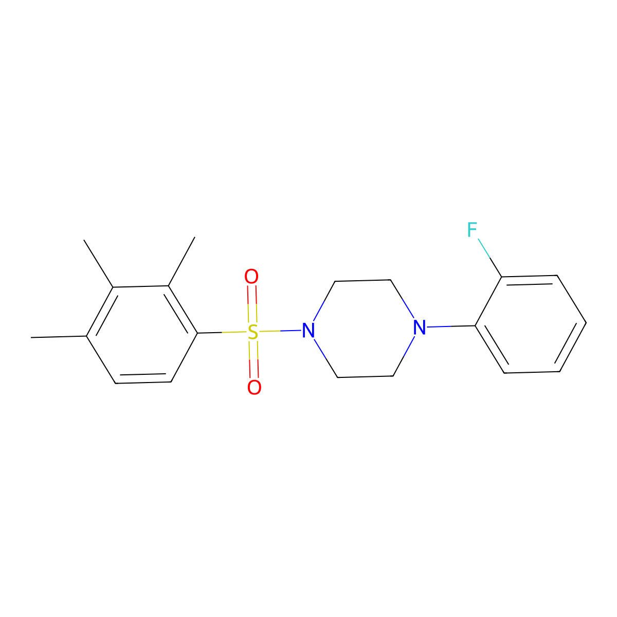 1-(2-Fluorophenyl)-4-[(2,3,4-trimethylphenyl)sulfonyl]piperazine molecular structure, CAS 496019-90-0