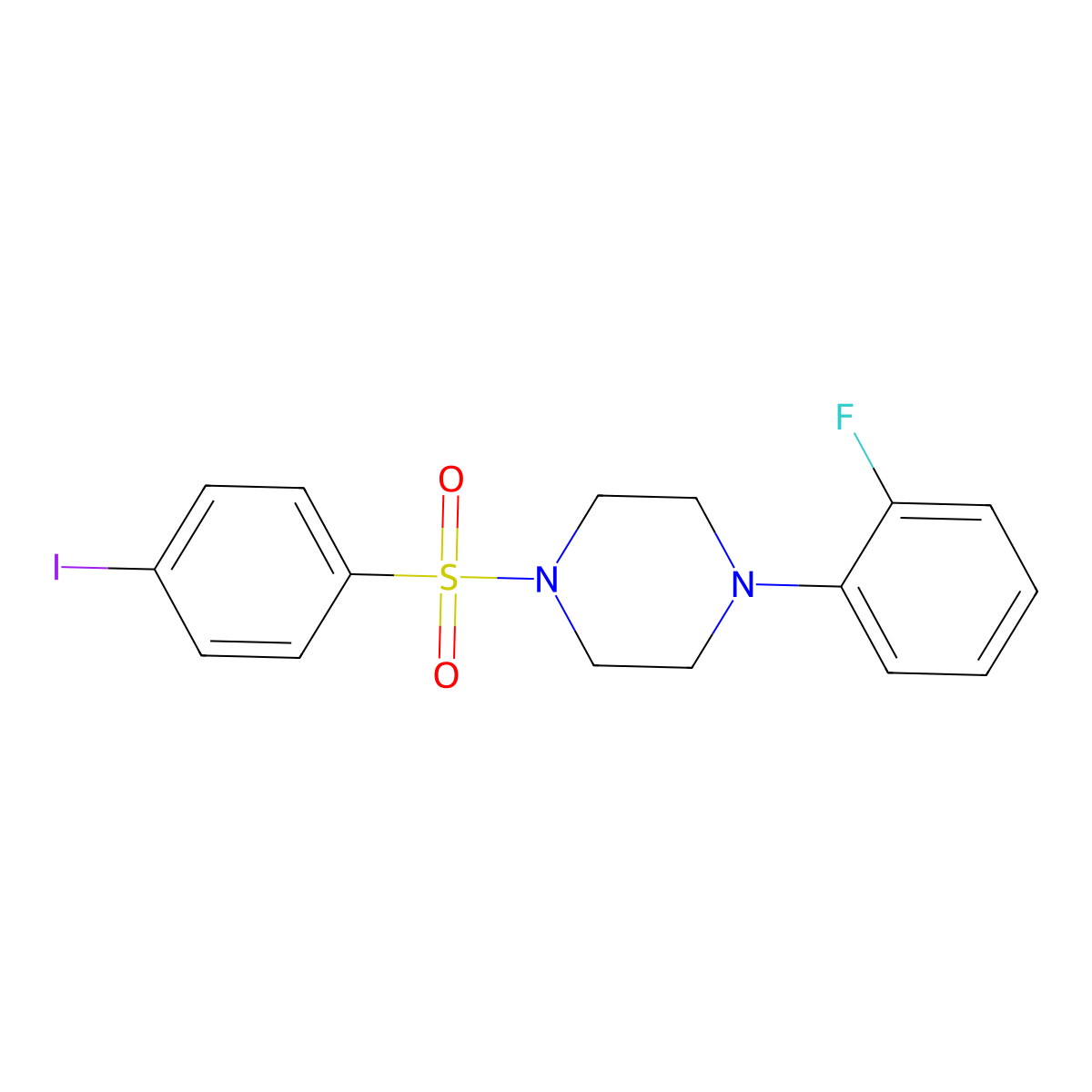 1-(2-Fluorophenyl)-4-[(4-iodophenyl)sulfonyl]piperazine molecular structure, CAS 496019-95-5