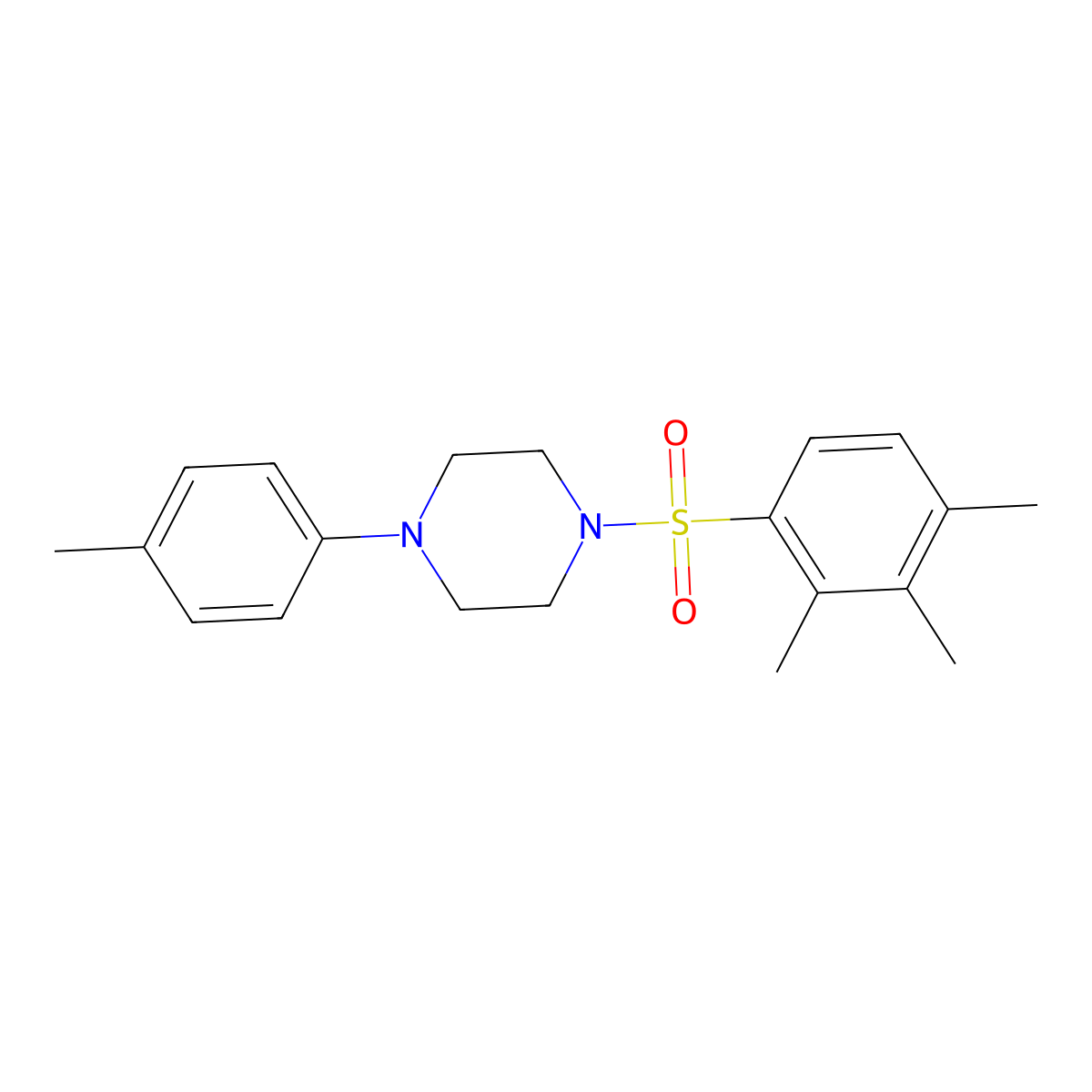 1-(4-Methylphenyl)-4-(2,3,4-trimethylbenzenesulfonyl)piperazine molecular structure, CAS 496019-98-8