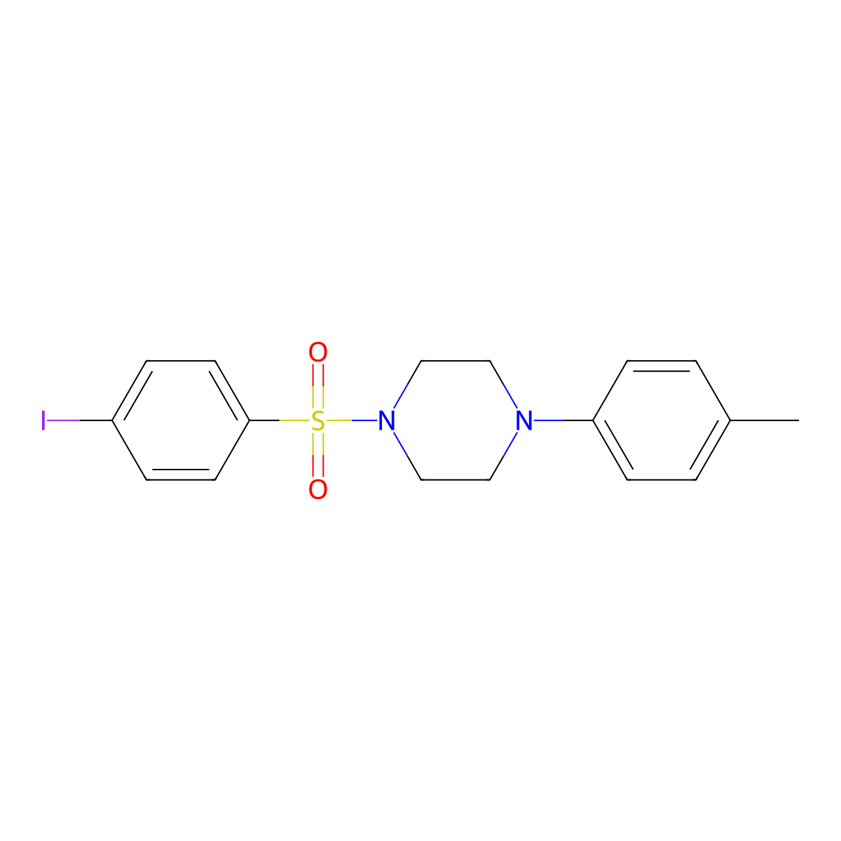 1-(4-Iodobenzenesulfonyl)-4-(4-methylphenyl)piperazine molecular structure, CAS 496019-99-9