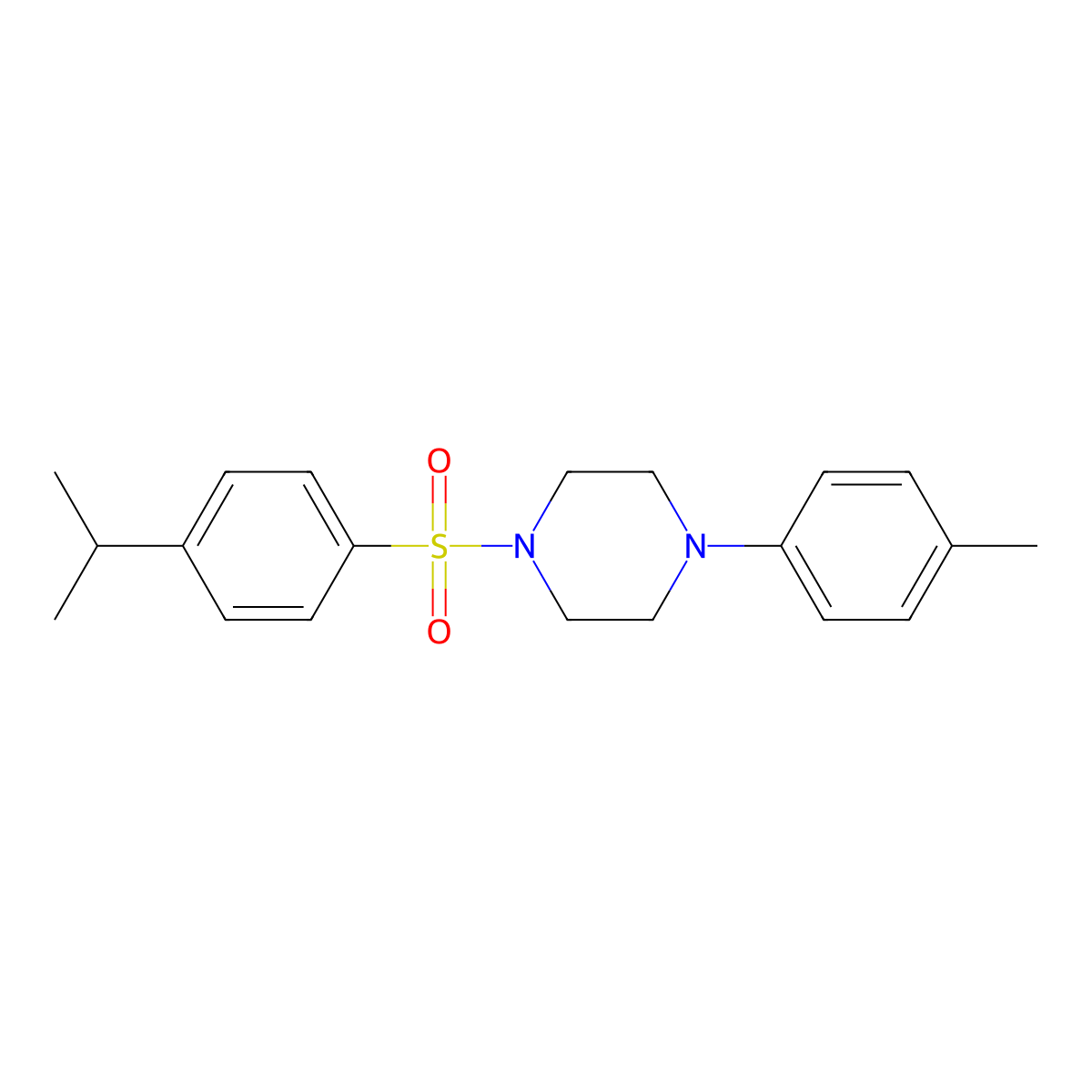 1-(4-Methylphenyl)-4-(4-propan-2-ylphenyl)sulfonylpiperazine molecular structure, CAS 496020-03-2