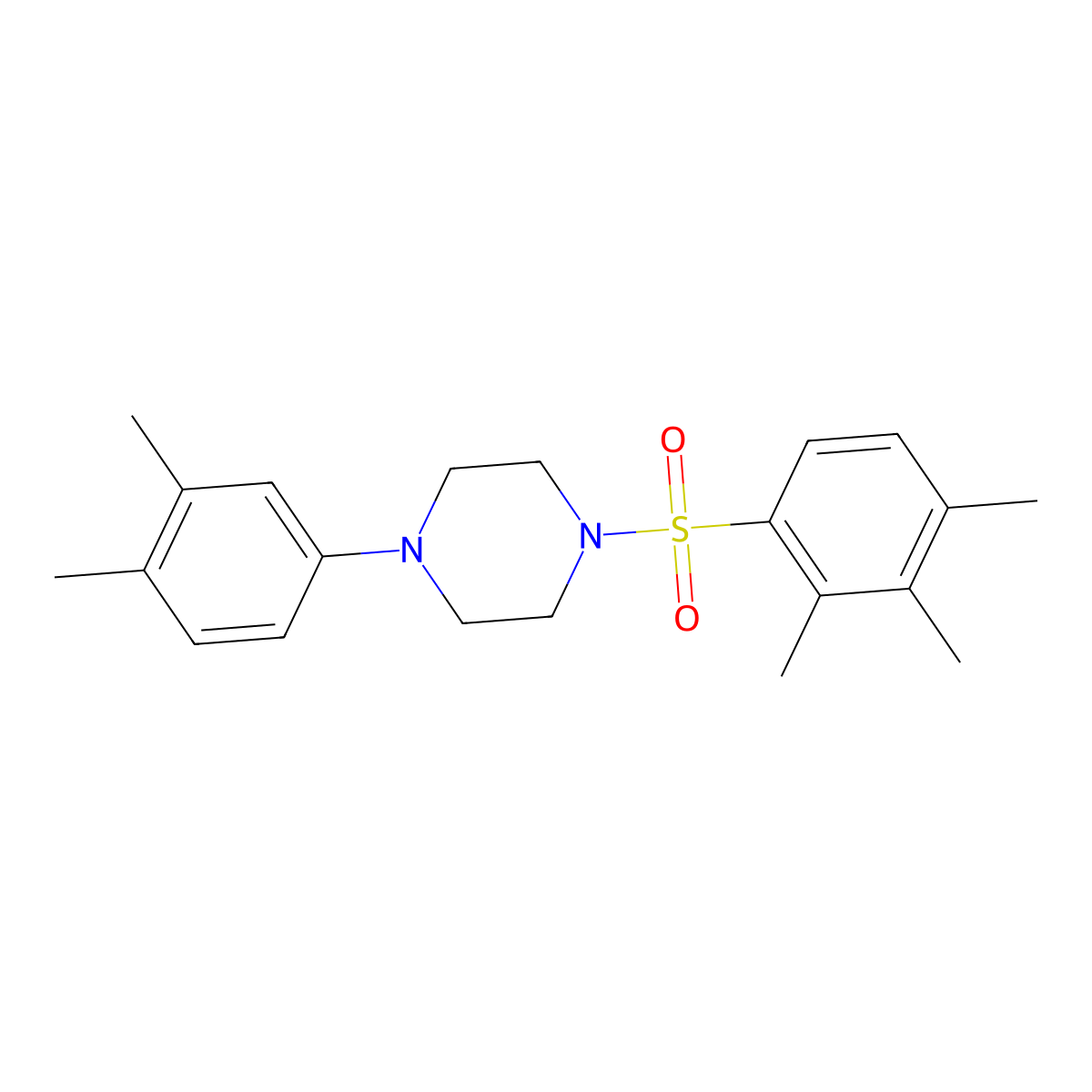 1-(3,4-Dimethylphenyl)-4-(2,3,4-trimethylbenzenesulfonyl)piperazine molecular structure, CAS 496020-11-2