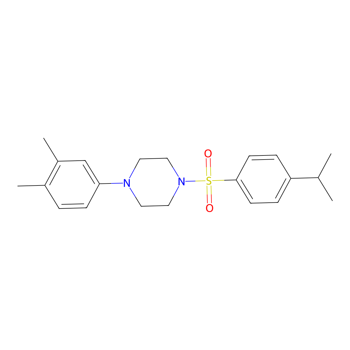 1-(3,4-Dimethylphenyl)-4-[4-(propan-2-yl)benzenesulfonyl]piperazine molecular structure, CAS 496020-17-8