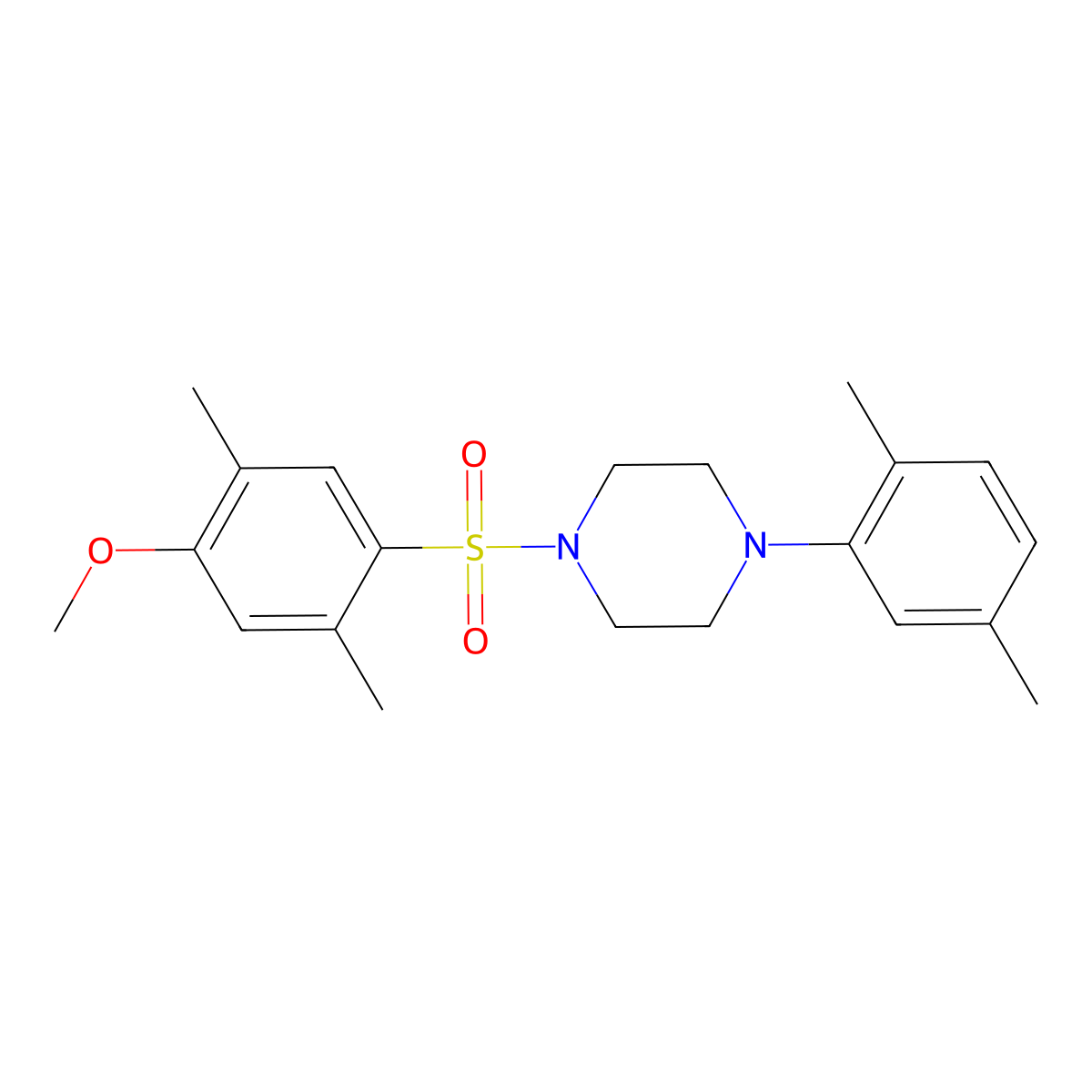 1-(2,5-Dimethylphenyl)-4-(4-methoxy-2,5-dimethylbenzenesulfonyl)piperazine molecular structure, CAS 496020-33-8