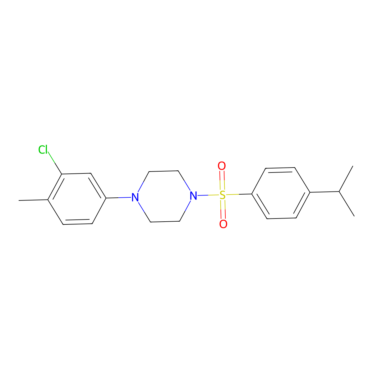 1-(3-Chloro-4-methylphenyl)-4-[(4-isopropylphenyl)sulfonyl]piperazine molecular structure, CAS 496020-45-2