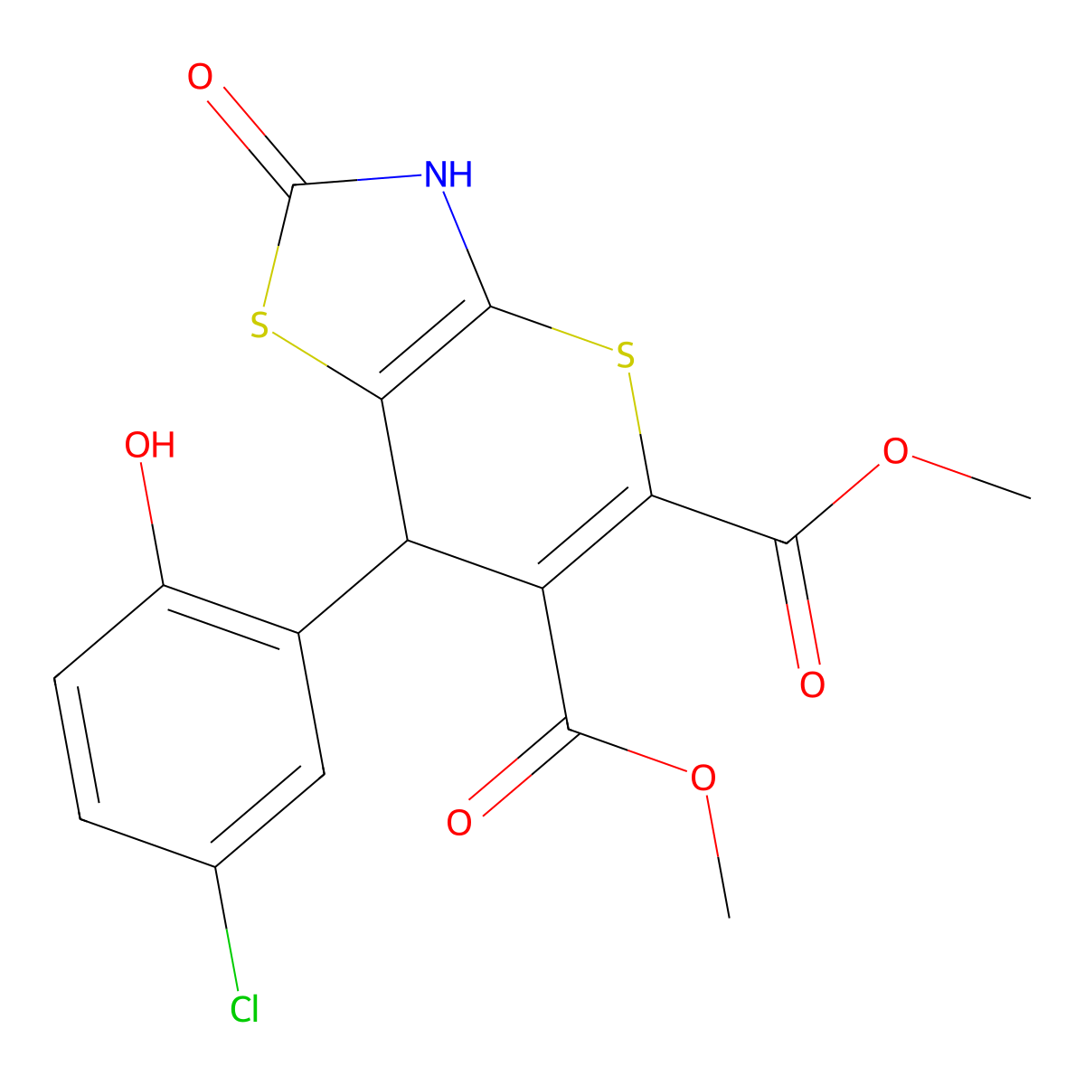dimethyl 7-(5-chloro-2-hydroxyphenyl)-2-oxo-3,7-dihydro-2H-thiopyrano[2,3-d][1,3]thiazole-5,6-dicarboxylate molecular structure, CAS 496020-81-6