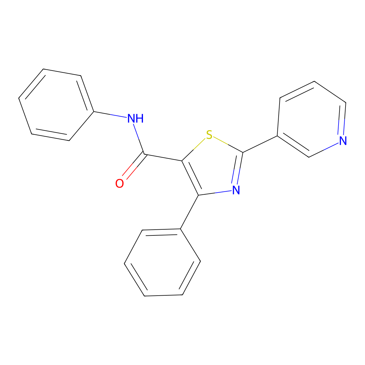 N,4-diphenyl-2-(pyridin-3-yl)-1,3-thiazole-5-carboxamide molecular structure, CAS 496022-60-7