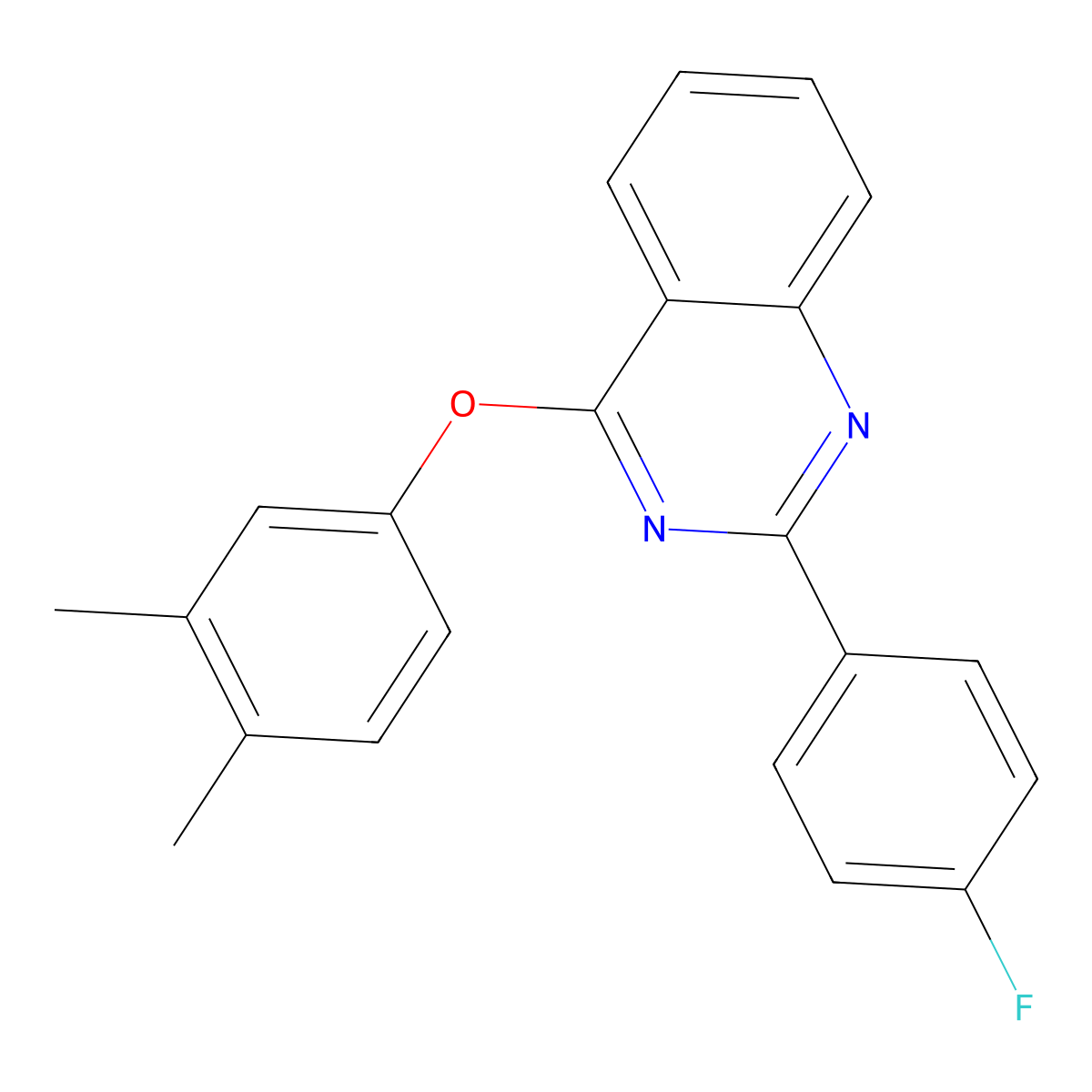 4-(3,4-Dimethylphenoxy)-2-(4-fluorophenyl)quinazoline molecular structure, CAS 496022-71-0