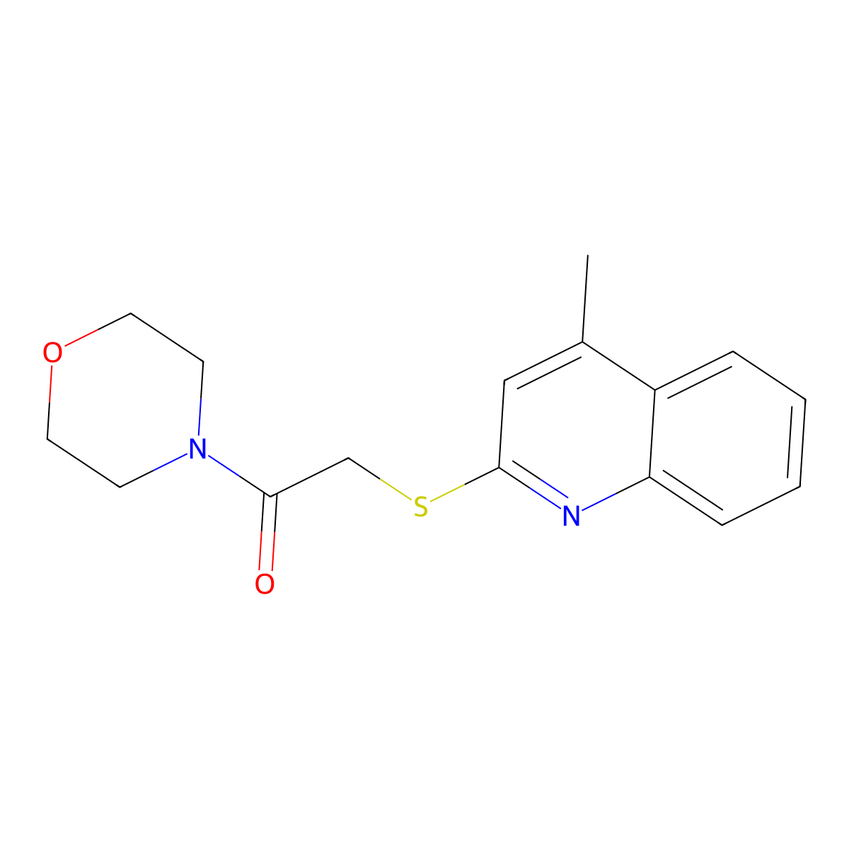 2-[(4-Methylquinolin-2-yl)sulfanyl]-1-(morpholin-4-yl)ethan-1-one molecular structure, CAS 496023-16-6