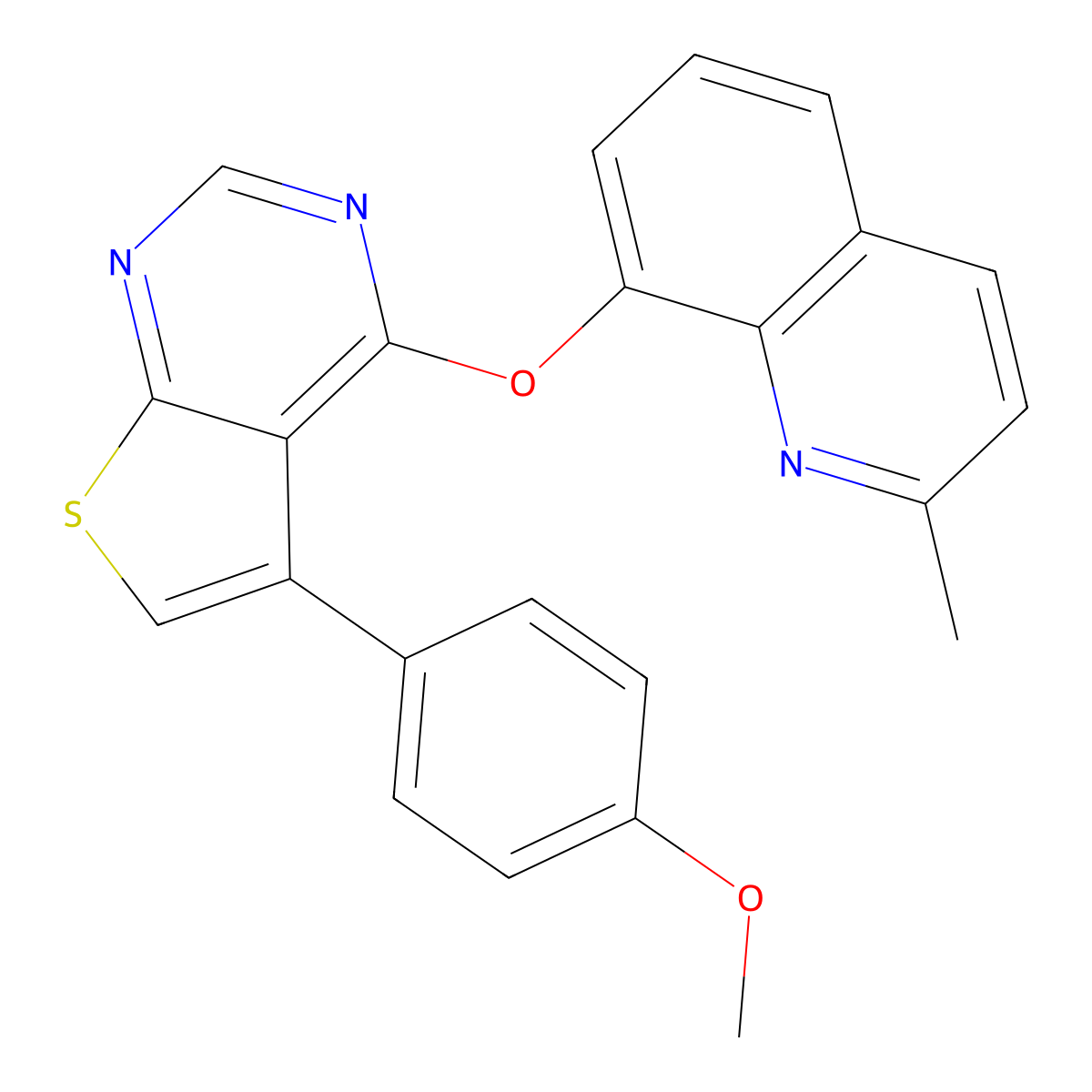 8-{[5-(4-Methoxyphenyl)thieno[2,3-d]pyrimidin-4-yl]oxy}-2-methylquinoline molecular structure, CAS 496023-27-9