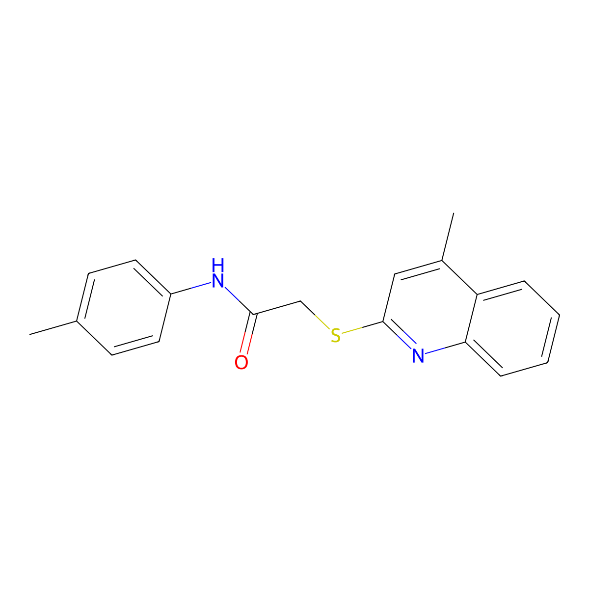 N-(4-methylphenyl)-2-[(4-methylquinolin-2-yl)sulfanyl]acetamide molecular structure, CAS 496023-50-8
