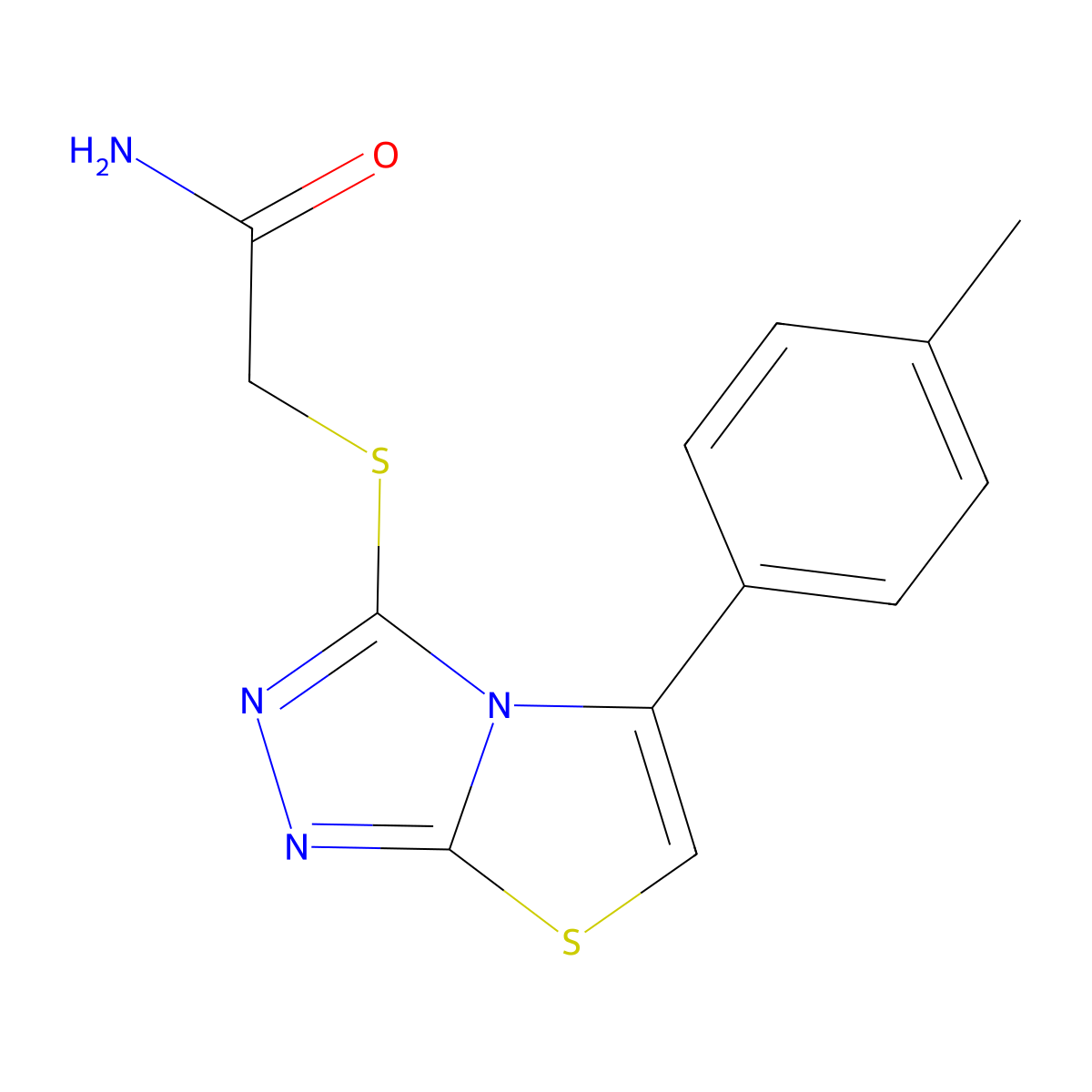 2-[[5-(4-Methylphenyl)-[1,3]thiazolo[2,3-c][1,2,4]triazol-3-yl]sulfanyl]acetamide molecular structure, CAS 496023-52-0