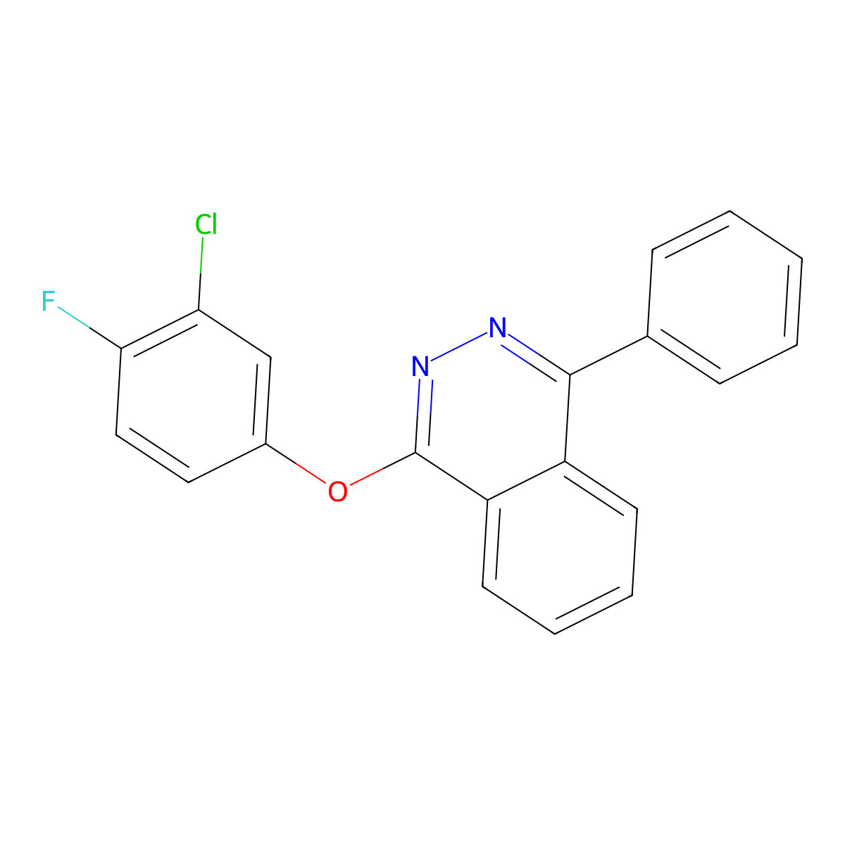 1-(3-Chloro-4-fluorophenoxy)-4-phenylphthalazine molecular structure, CAS 496025-05-9