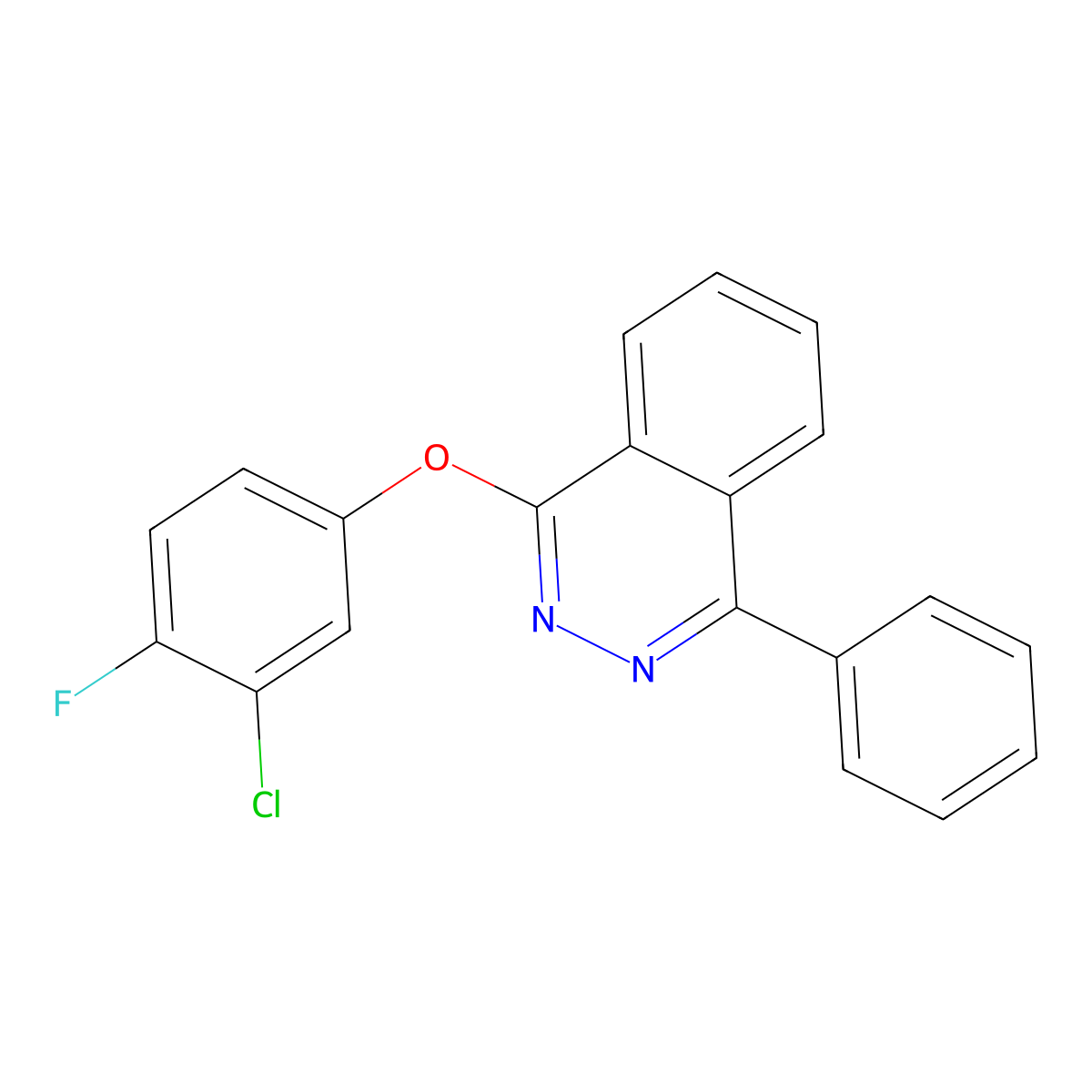 1-(3-Chloro-4-fluorophenoxy)-4-phenylphthalazine molecular structure, CAS 496025-05-9