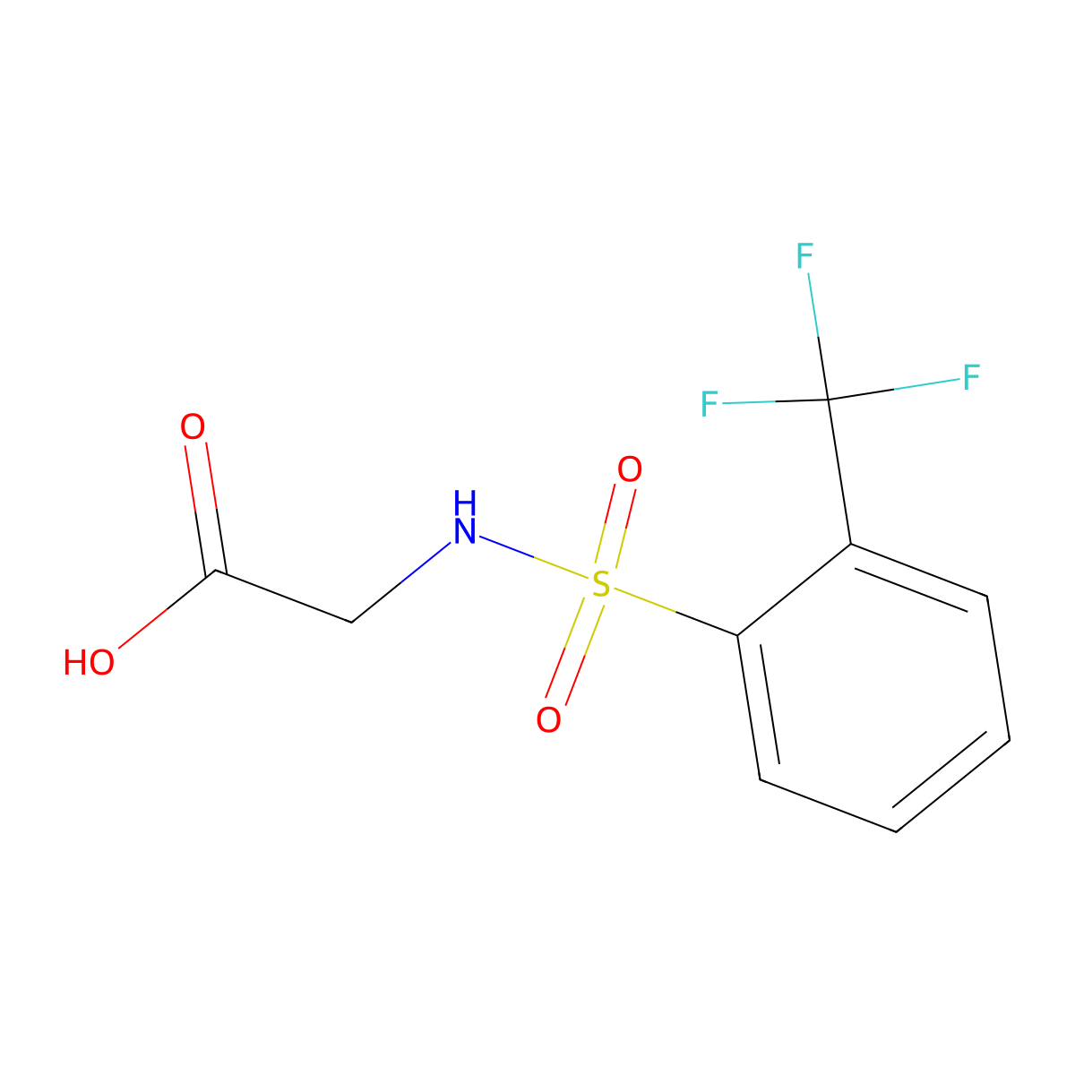 2-(2-(Trifluoromethyl)benzenesulfonamido)acetic acid molecular structure, CAS 496026-17-6