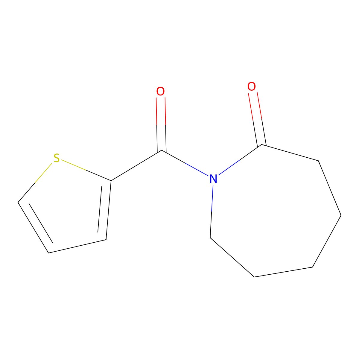 1-(Thiophene-2-carbonyl)azepan-2-one molecular structure, CAS 496026-85-8