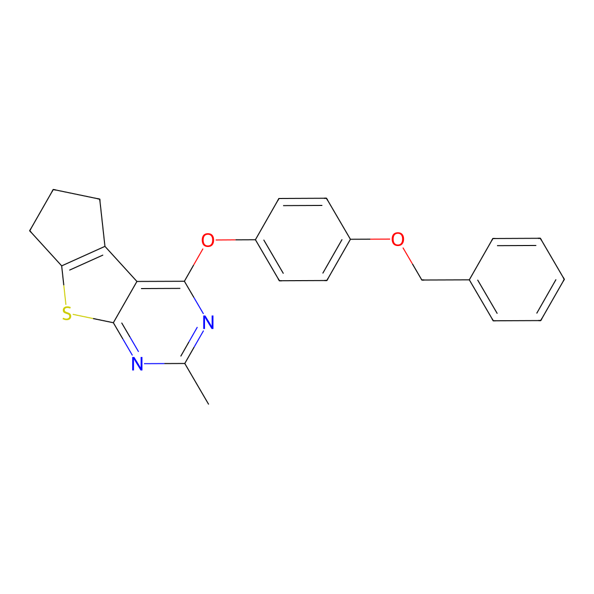 12-[4-(Benzyloxy)phenoxy]-10-methyl-7-thia-9,11-diazatricyclo[6.4.0.0^{2,6}]dodeca-1(8),2(6),9,11-tetraene molecular structure, CAS 496027-19-1