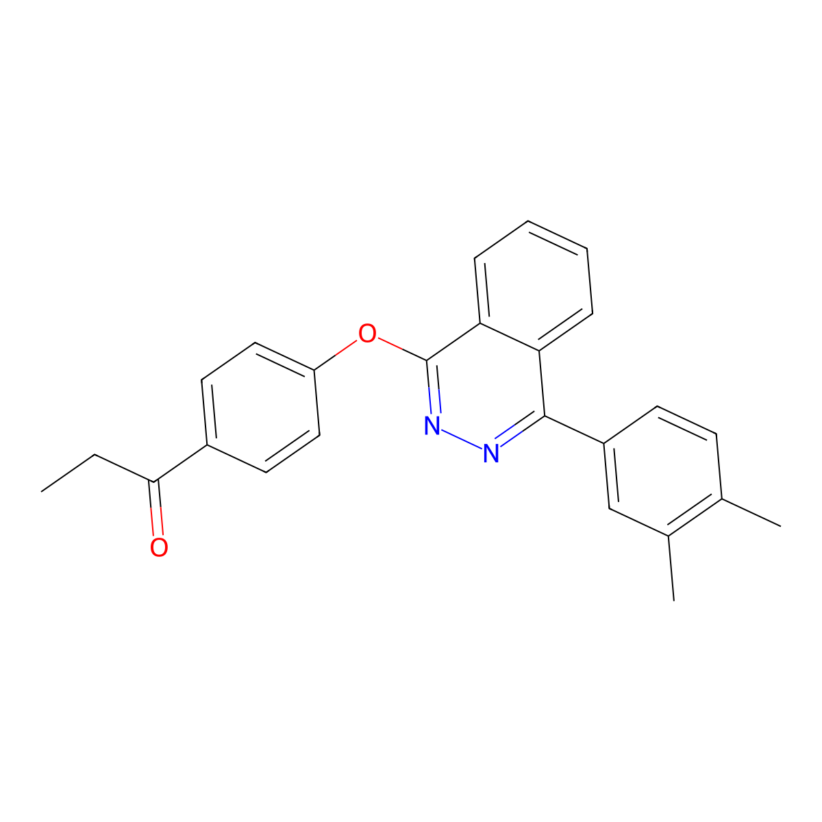 1-(4-((4-(3,4-Dimethylphenyl)phthalazin-1-yl)oxy)phenyl)propan-1-one molecular structure, CAS 496027-82-8
