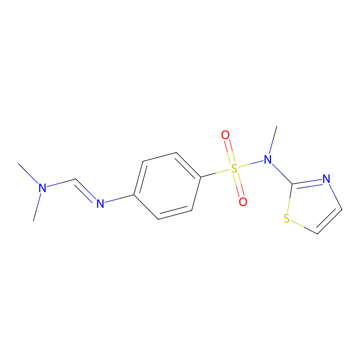 N,N-dimethyl-N'-[4-[methyl(1,3-thiazol-2-yl)sulfamoyl]phenyl]methanimidamide molecular structure, CAS 496028-12-7
