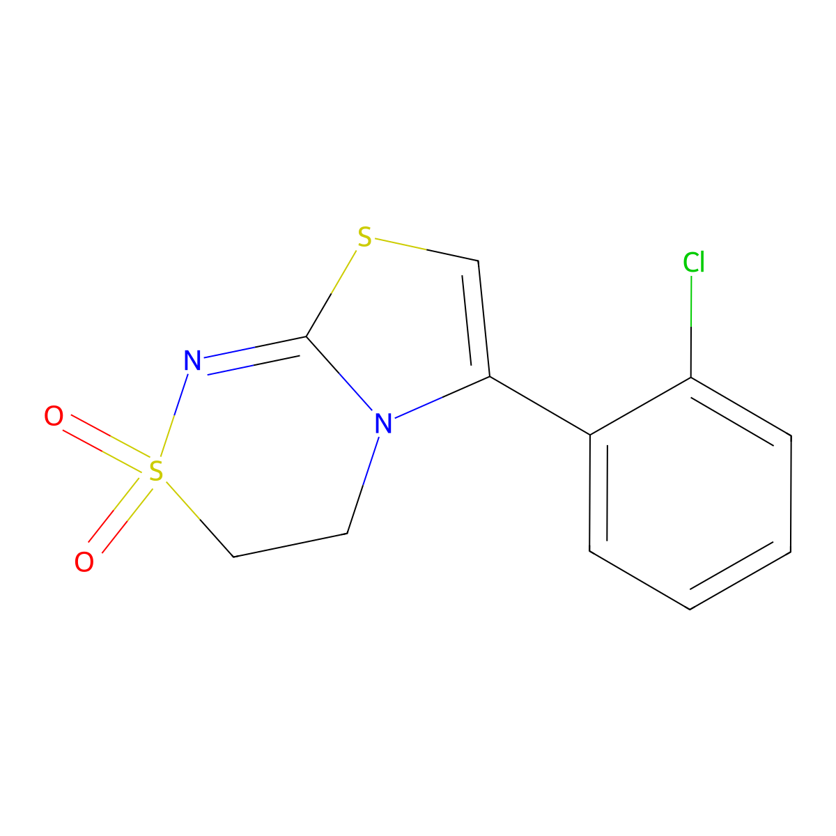 6-(2-Chlorophenyl)-3,4-dihydrothiazolo[2,3-c][1,2,4]thiadiazine 2,2-dioxide molecular structure, CAS 496028-13-8