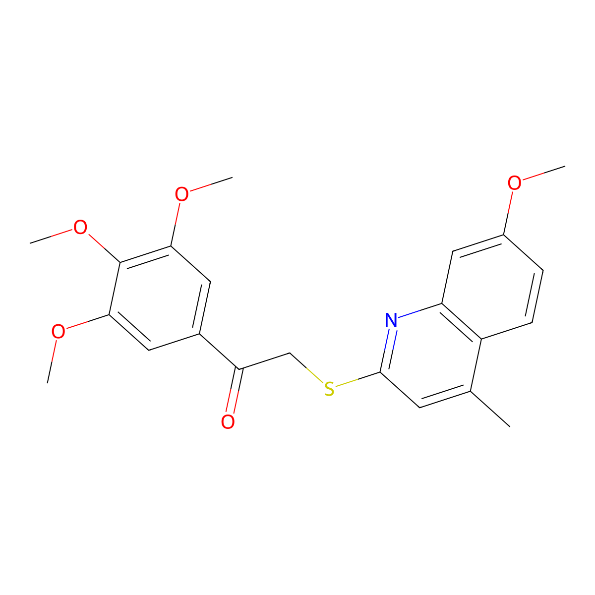 2-[(7-Methoxy-4-methylquinolin-2-yl)sulfanyl]-1-(3,4,5-trimethoxyphenyl)ethan-1-one molecular structure, CAS 496028-50-3