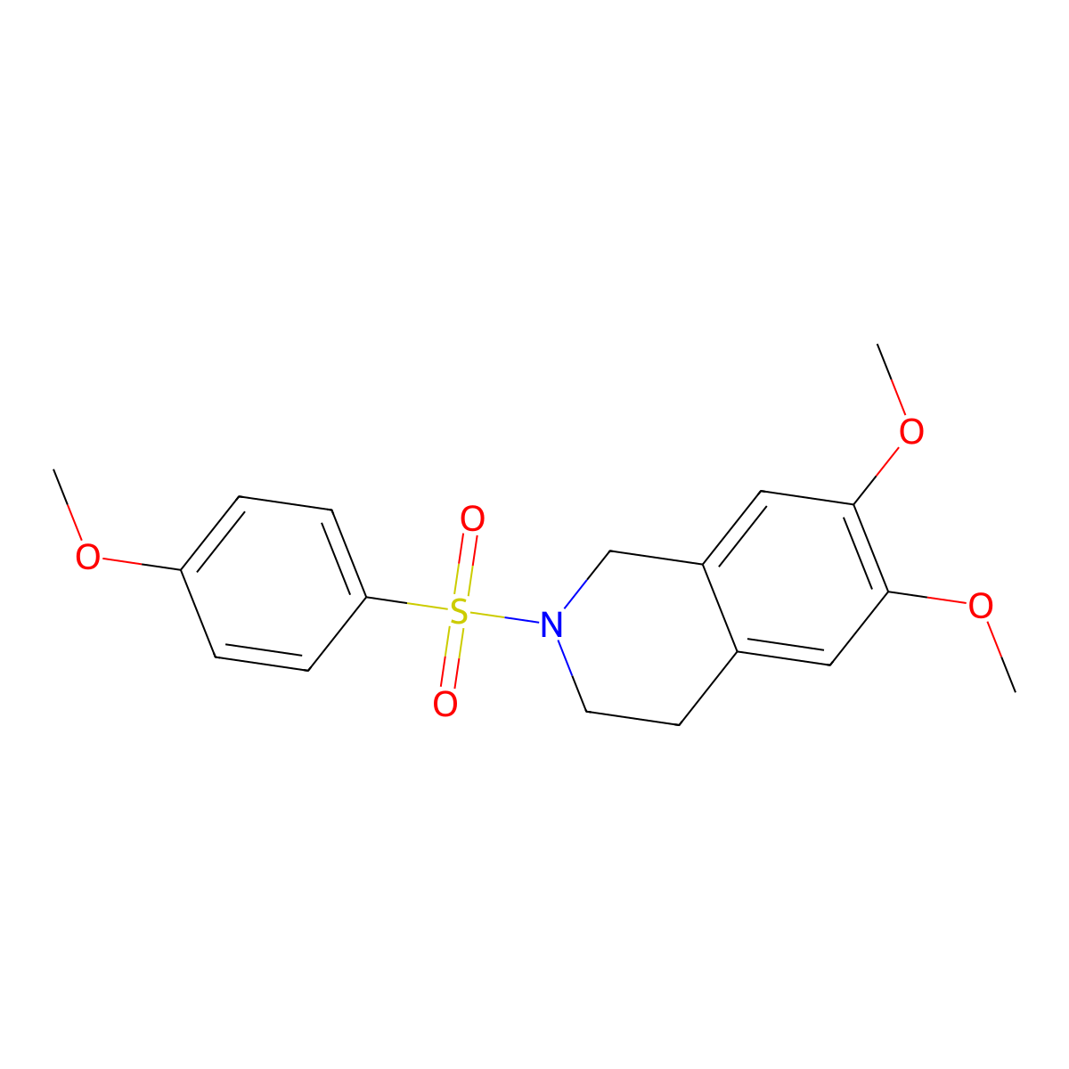 6,7-Dimethoxy-2-(4-methoxy-benzenesulfonyl)-1,2,3,4-tetrahydro-isoquinoline molecular structure, CAS 496028-61-6