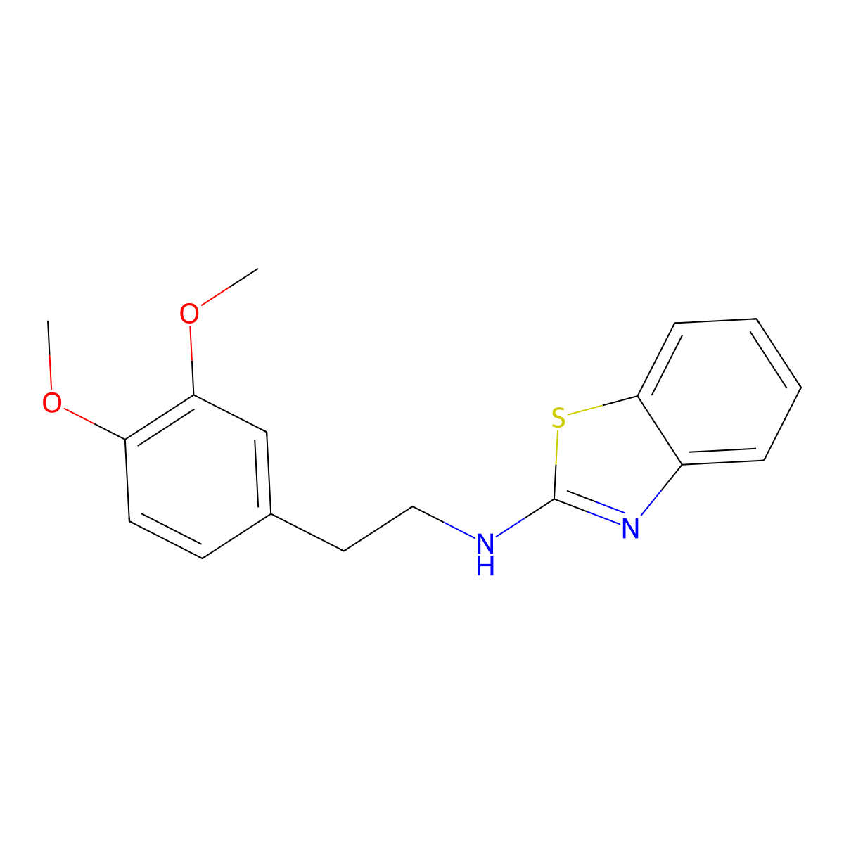 N-[2-(3,4-dimethoxyphenyl)ethyl]-1,3-benzothiazol-2-amine molecular structure, CAS 496028-79-6