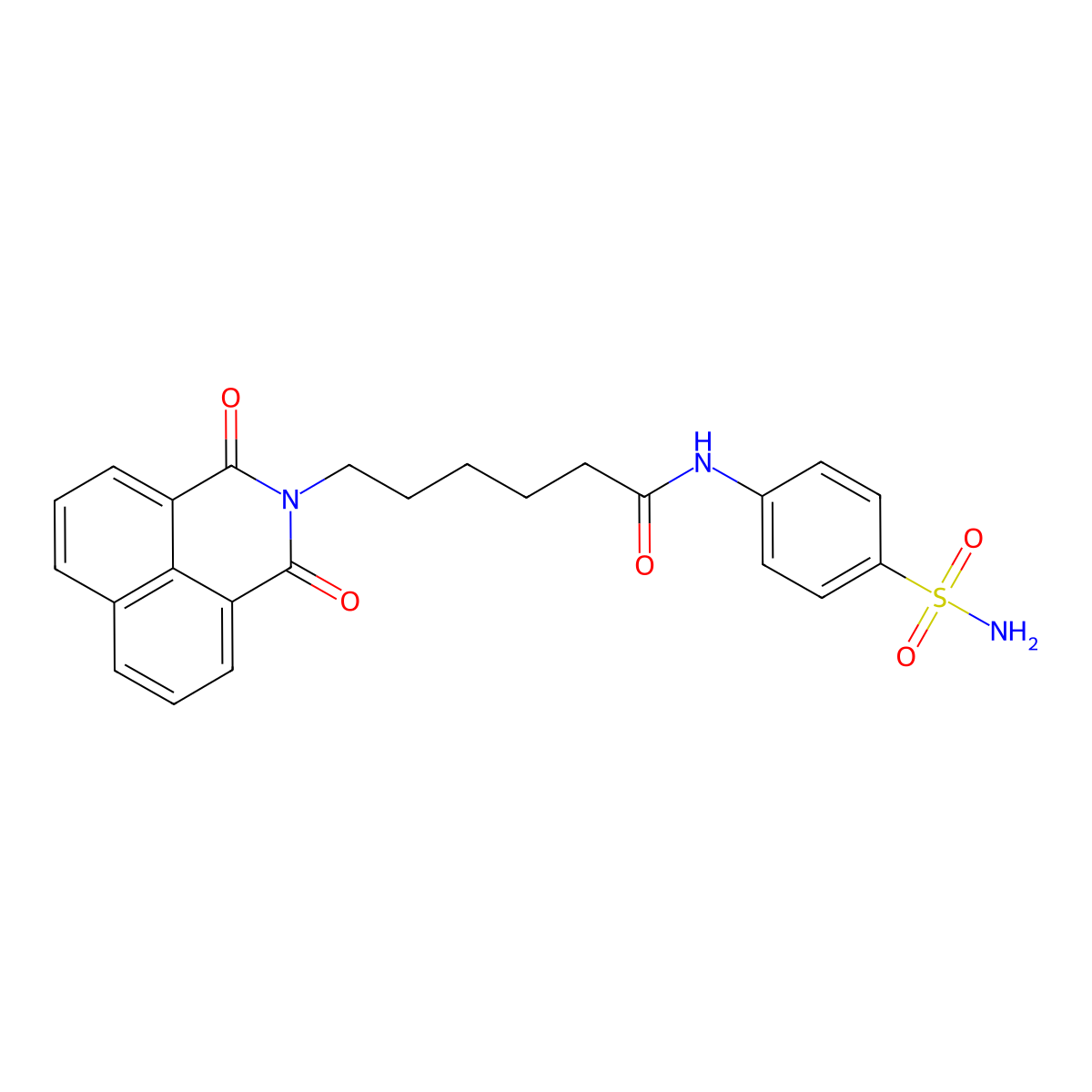 6-(1,3-dioxo-1H-benzo[de]isoquinolin-2(3H)-yl)-N-(4-sulfamoylphenyl)hexanamide molecular structure, CAS 496029-08-4