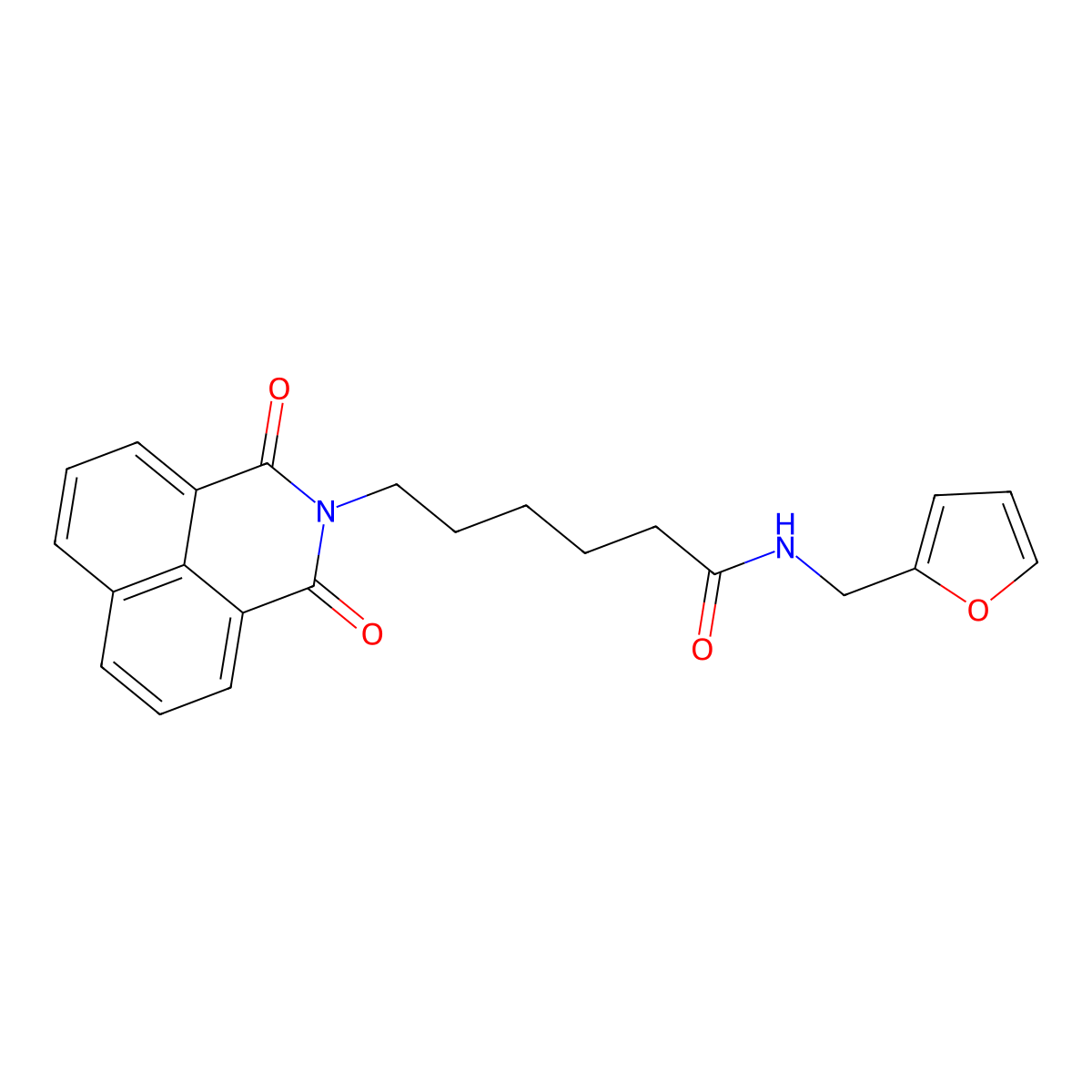 6-(1,3-dioxobenzo[de]isoquinolin-2-yl)-N-(furan-2-ylmethyl)hexanamide molecular structure, CAS 496029-11-9