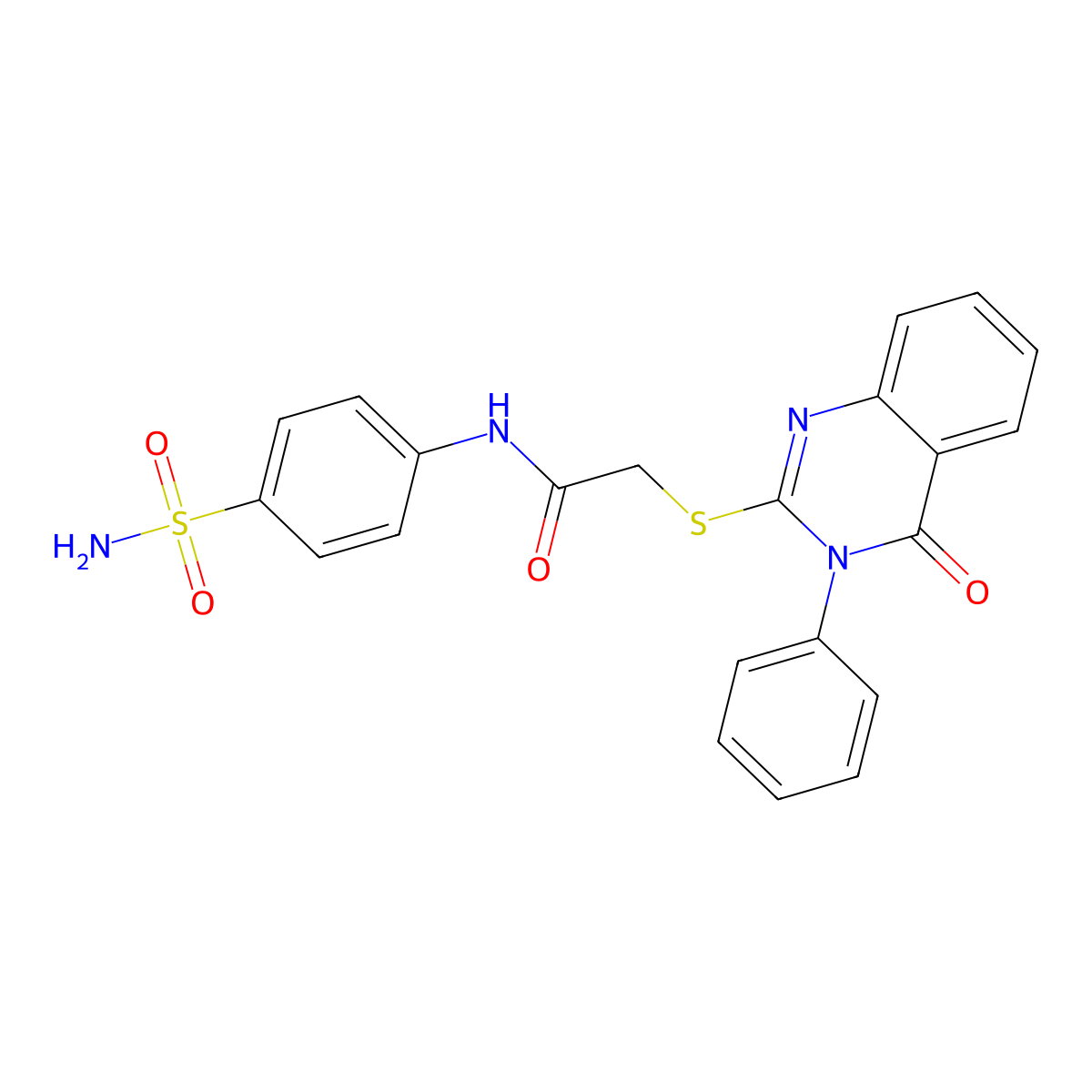 2-[(4-oxo-3-phenyl-3,4-dihydroquinazolin-2-yl)sulfanyl]-N-(4-sulfamoylphenyl)acetamide molecular structure, CAS 496029-26-6