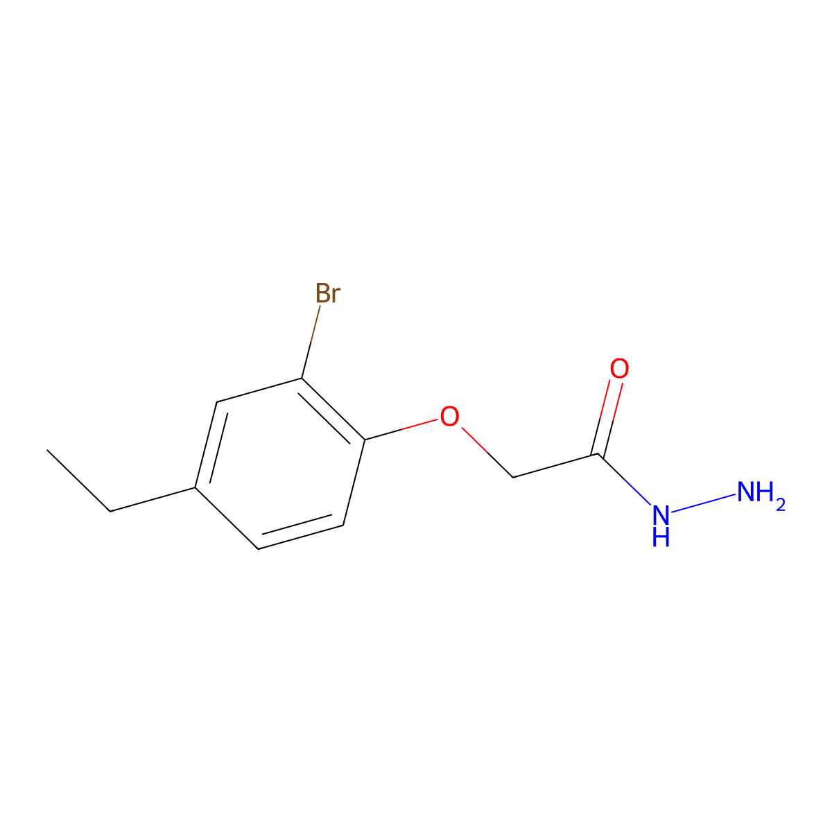 2-(2-Bromo-4-ethylphenoxy)acetohydrazide molecular structure, CAS 496029-30-2