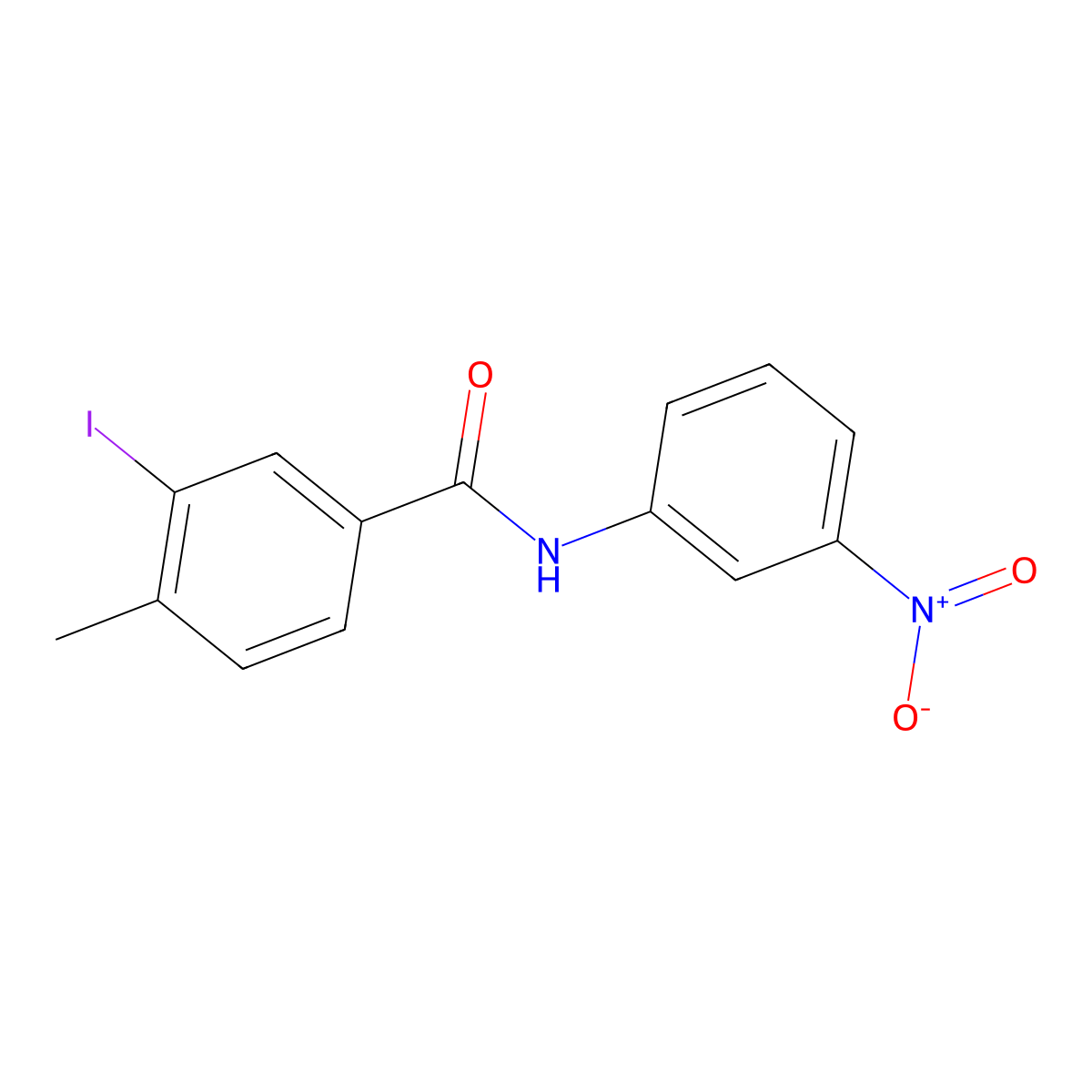 3-iodo-4-methyl-N-(3-nitrophenyl)benzamide molecular structure, CAS 496029-42-6
