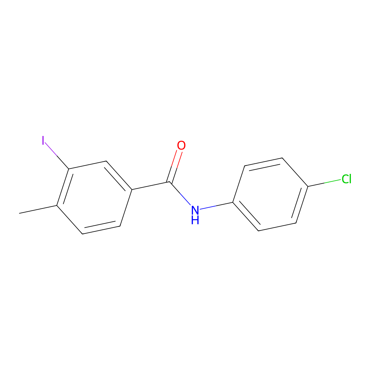 N-(4-chlorophenyl)-3-iodo-4-methylbenzamide molecular structure, CAS 496029-43-7