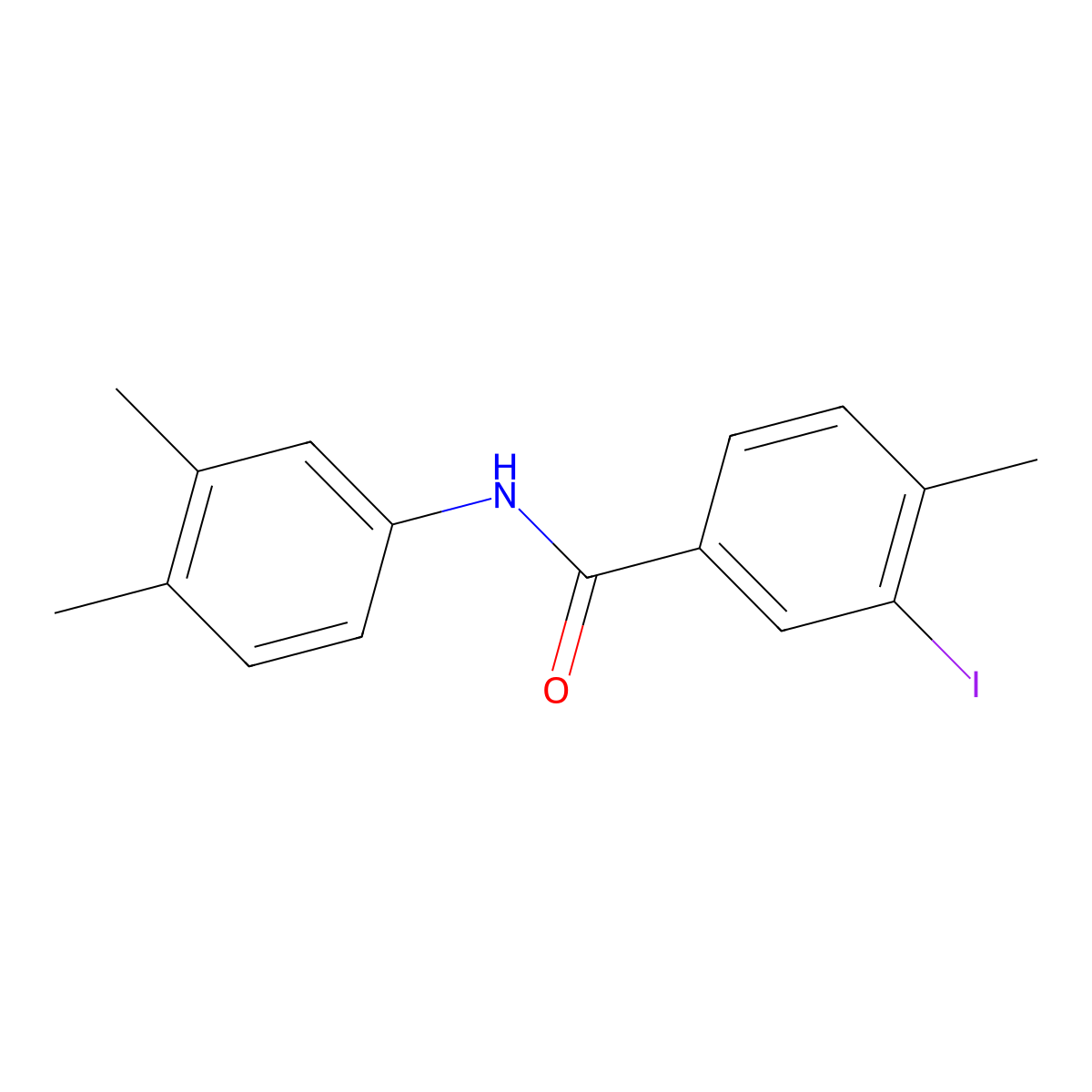N-(3,4-dimethylphenyl)-3-iodo-4-methylbenzamide molecular structure, CAS 496029-44-8