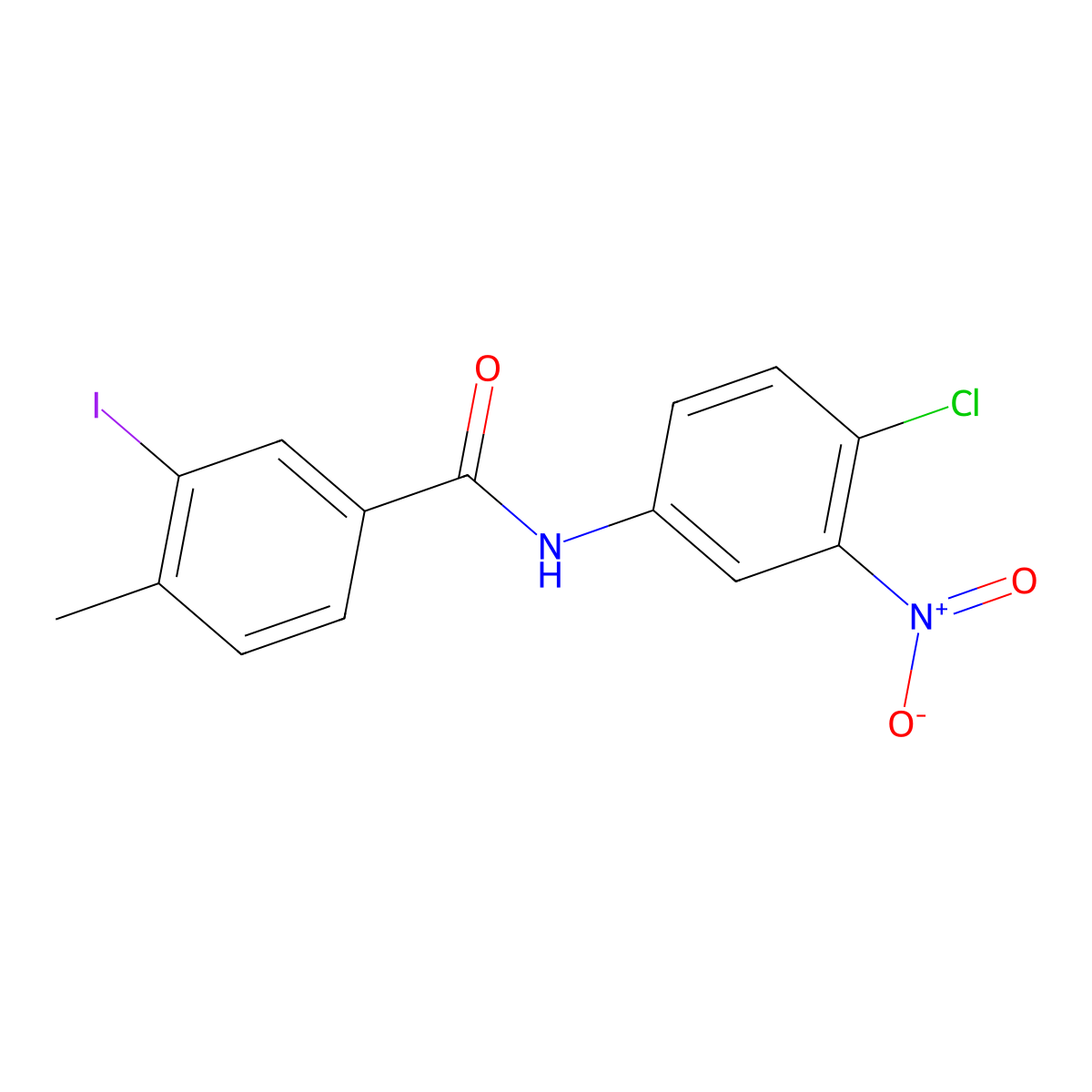 N-(4-chloro-3-nitrophenyl)-3-iodo-4-methylbenzamide molecular structure, CAS 496029-47-1